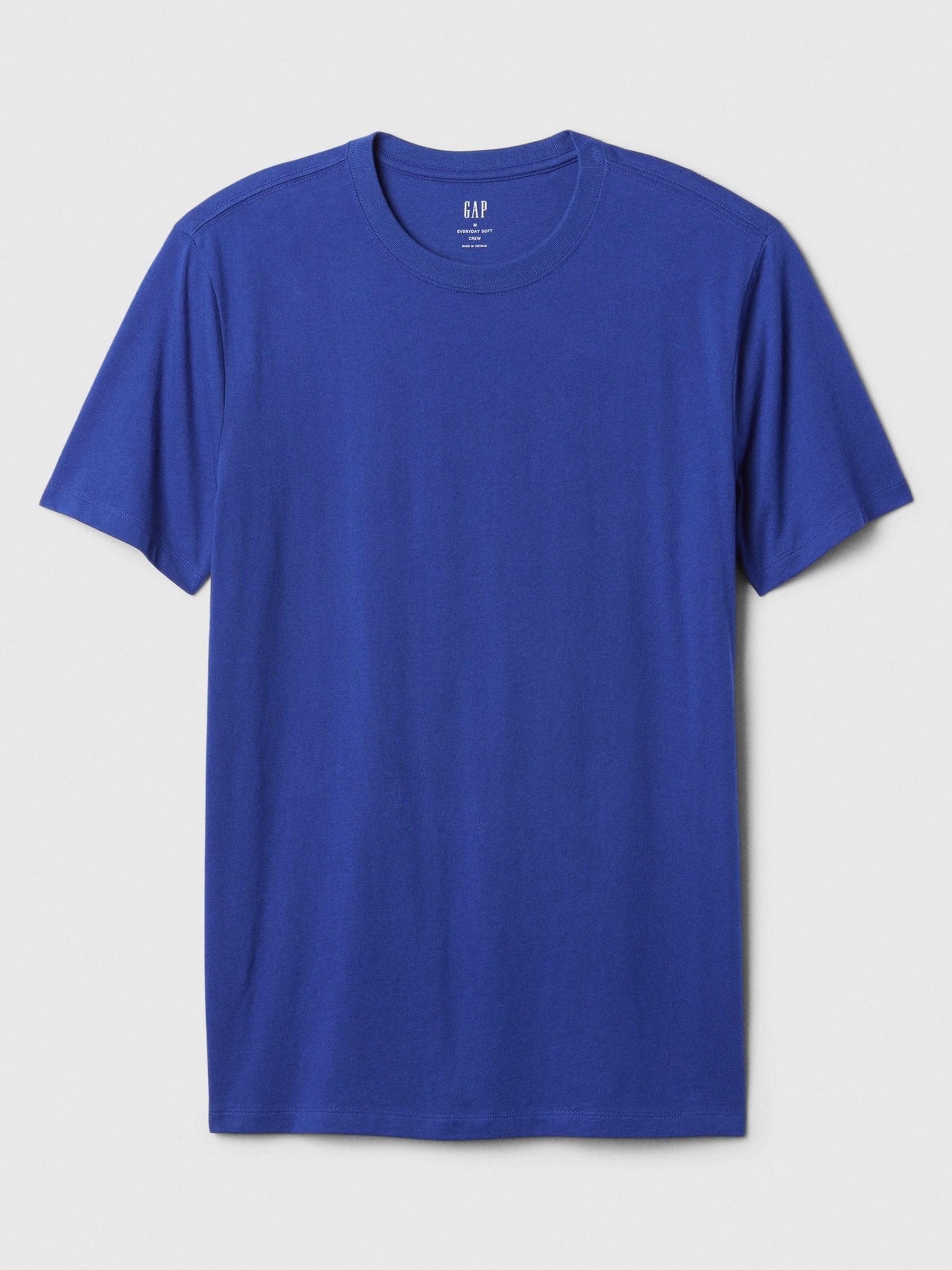 Blue Short Sleeve Everyday 100% Cotton Crew Neck Long Sleeve T-Shirt - Image 4 of 4
