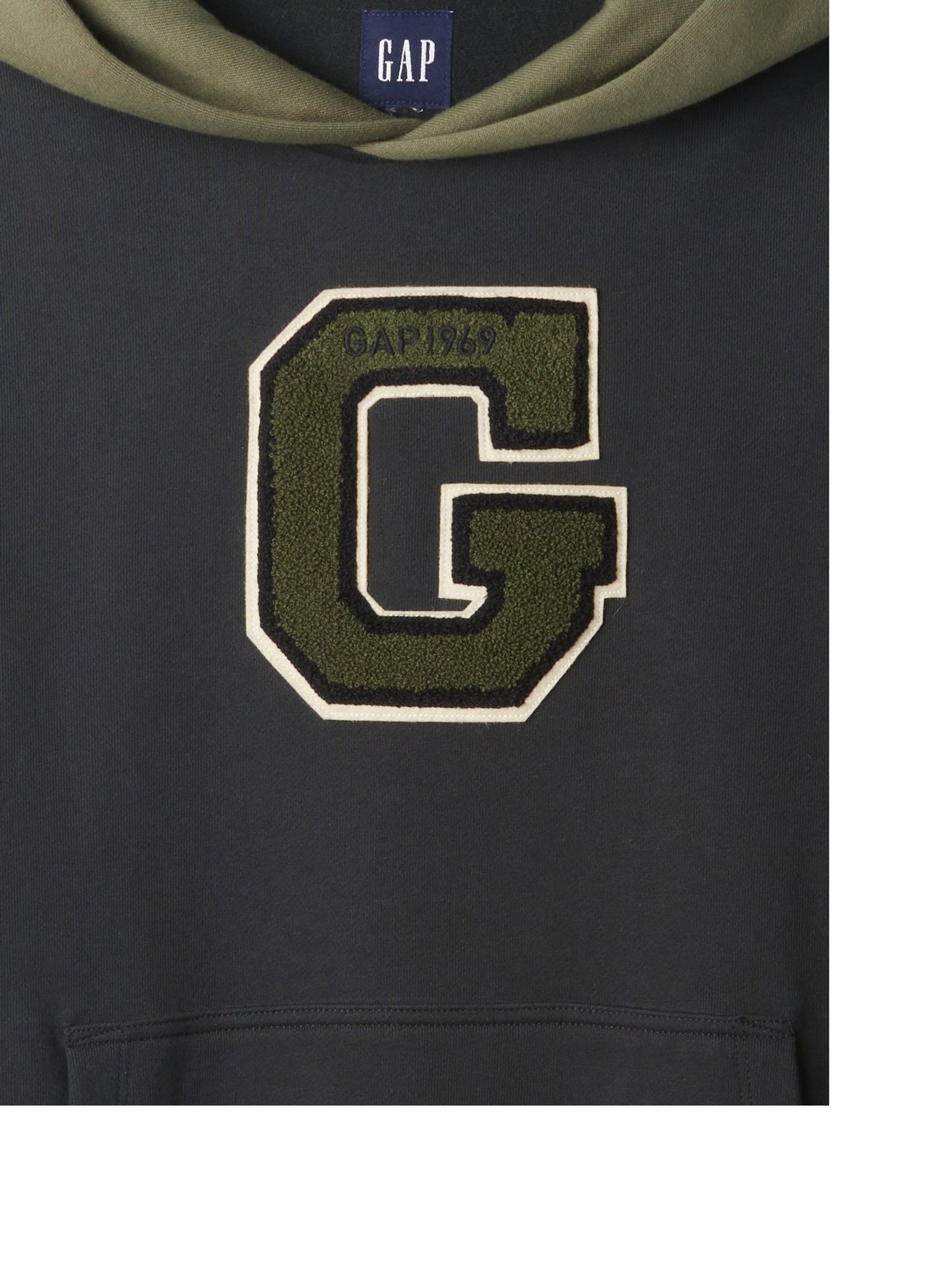 Black Heavyweight Colourblock Varsity Logo Hoodie - Image 4 of 4