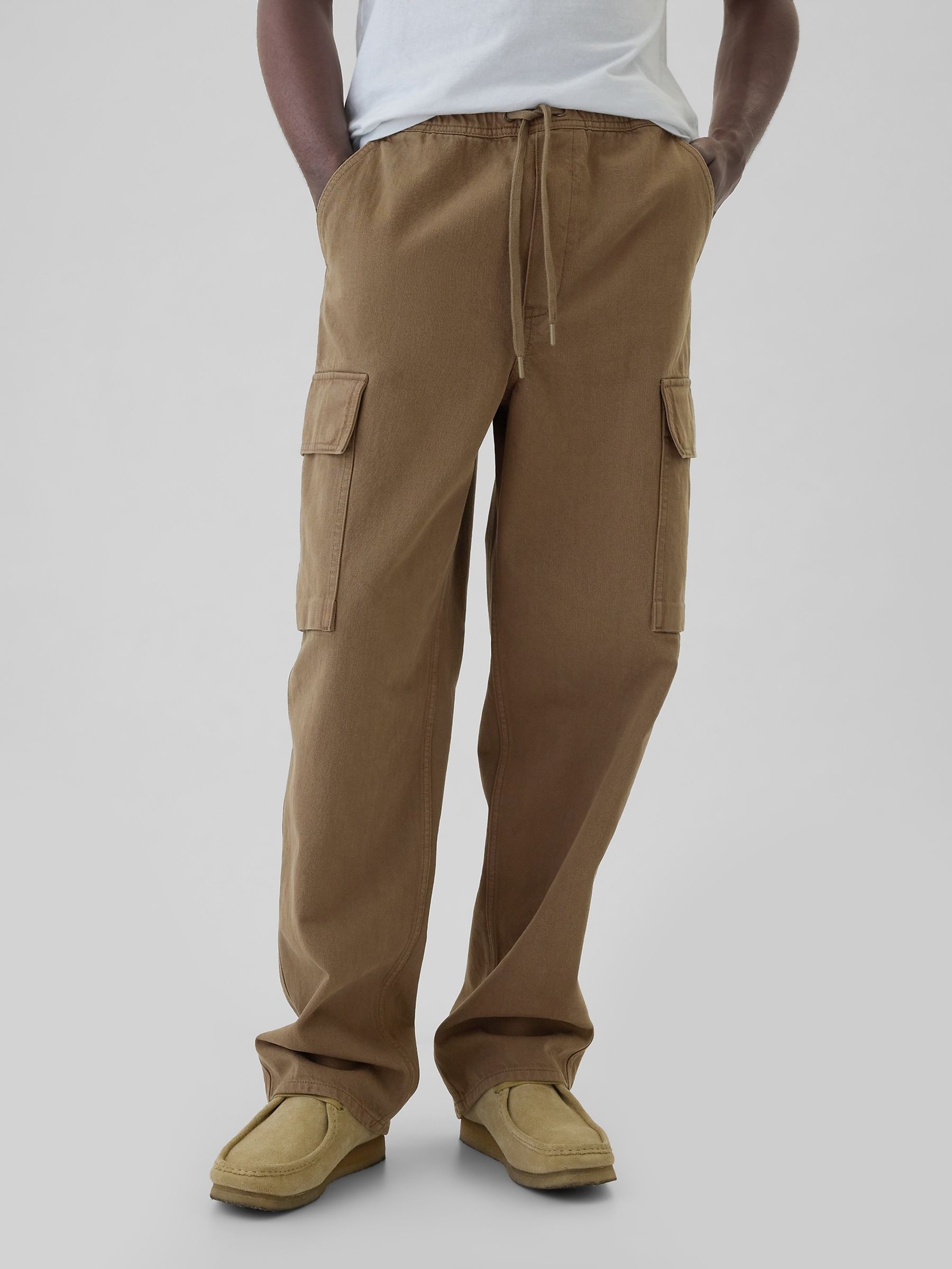 Beige Baggy Cargo Jeans - Image 2 of 5