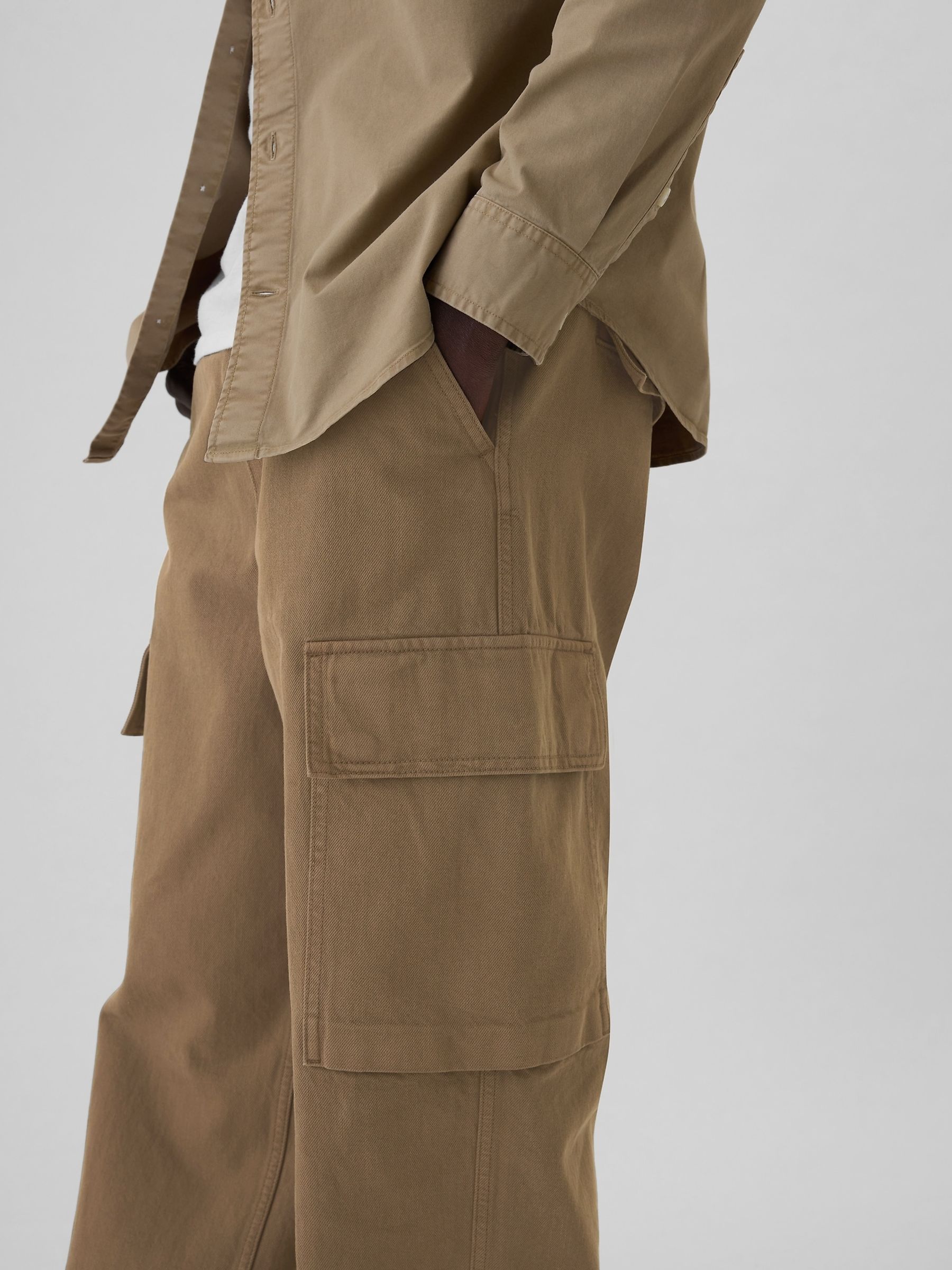 Beige Baggy Cargo Jeans - Image 5 of 5