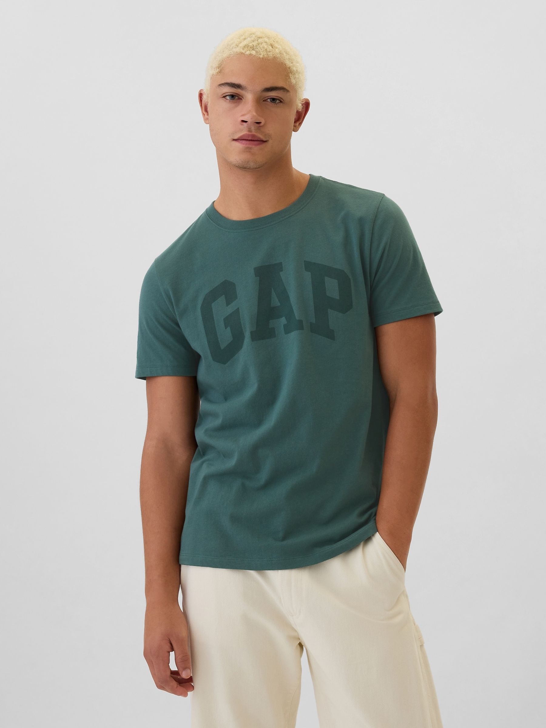 Green Everyday Logo 100% Cotton Crew Neck Short Sleeve T-Shirt - Image 1 of 4