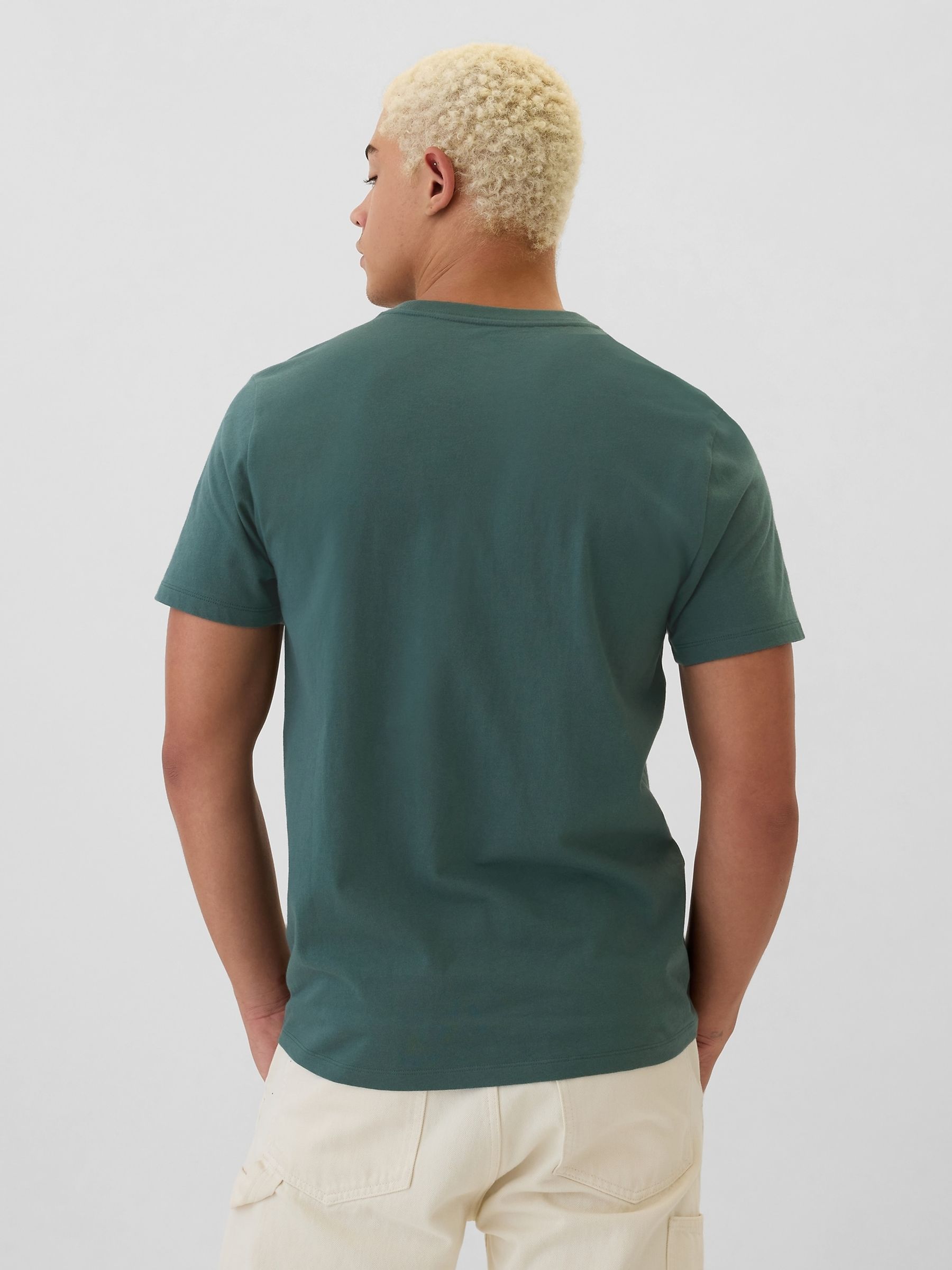 Green Everyday Logo 100% Cotton Crew Neck Short Sleeve T-Shirt - Image 2 of 4