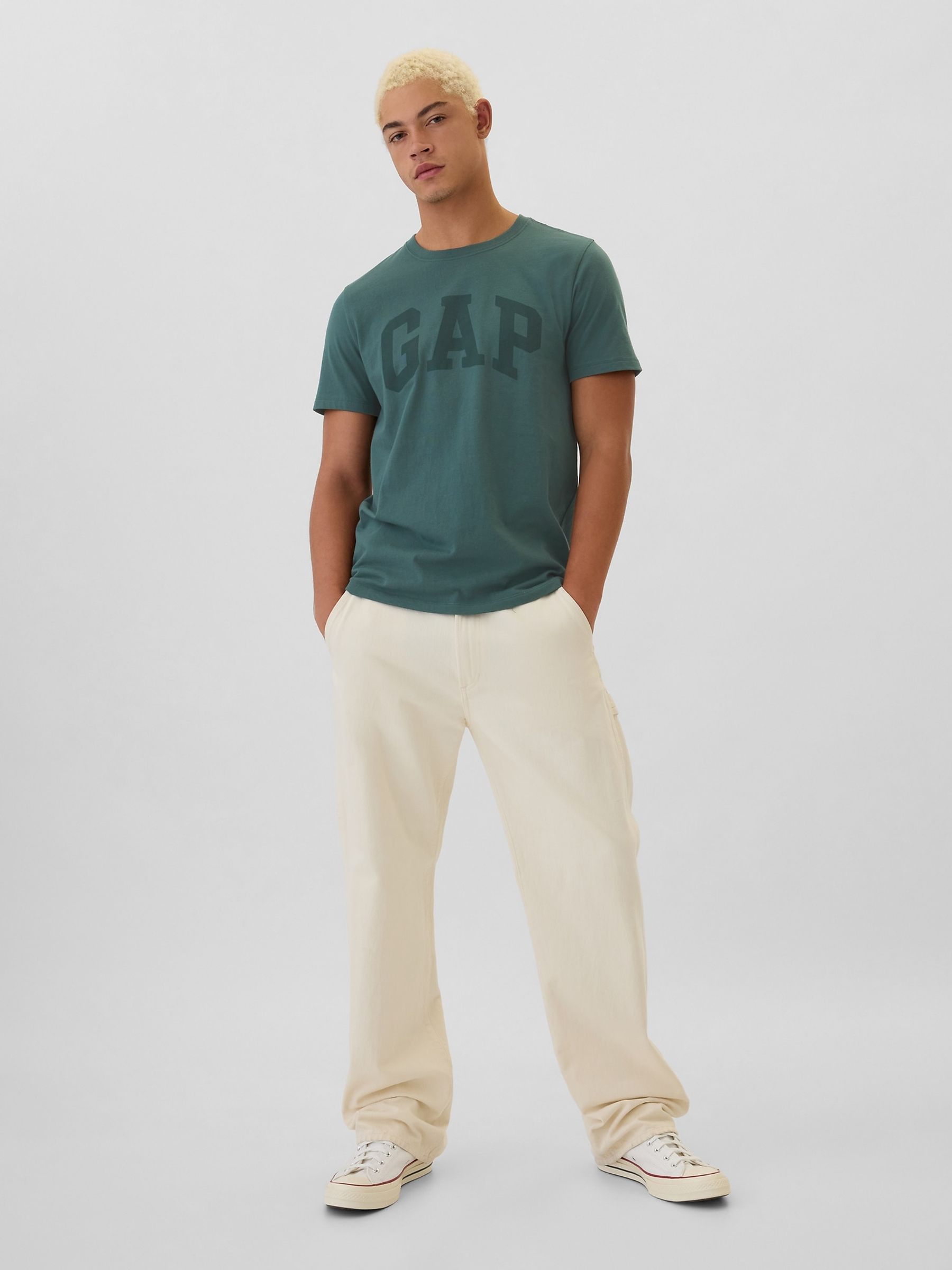 Green Everyday Logo 100% Cotton Crew Neck Short Sleeve T-Shirt - Image 3 of 4