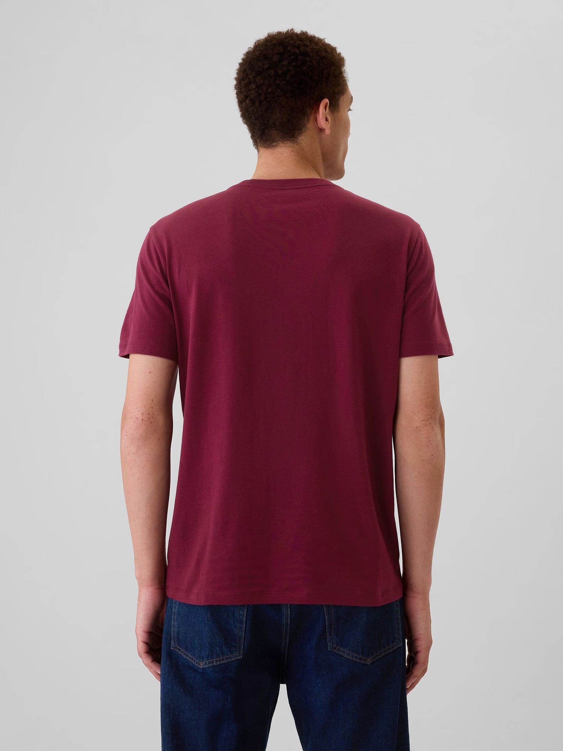 Burgundy Red Everyday Athletic Graphic 100% Cotton Short Sleeve T-Shirt - Image 2 of 5