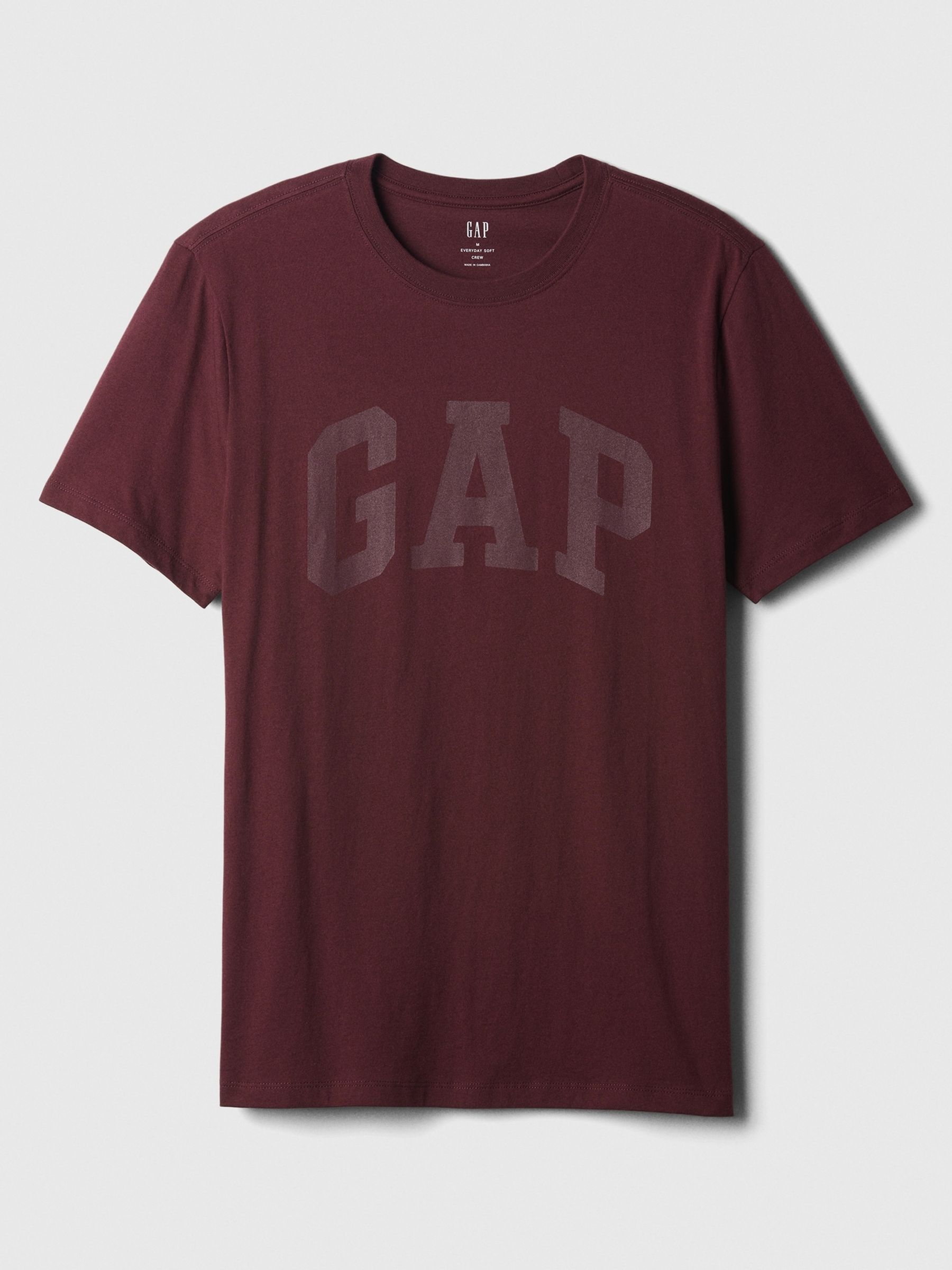 Burgundy Red Everyday Logo 100% Cotton Crew Neck Short Sleeve T-Shirt - Image 4 of 4