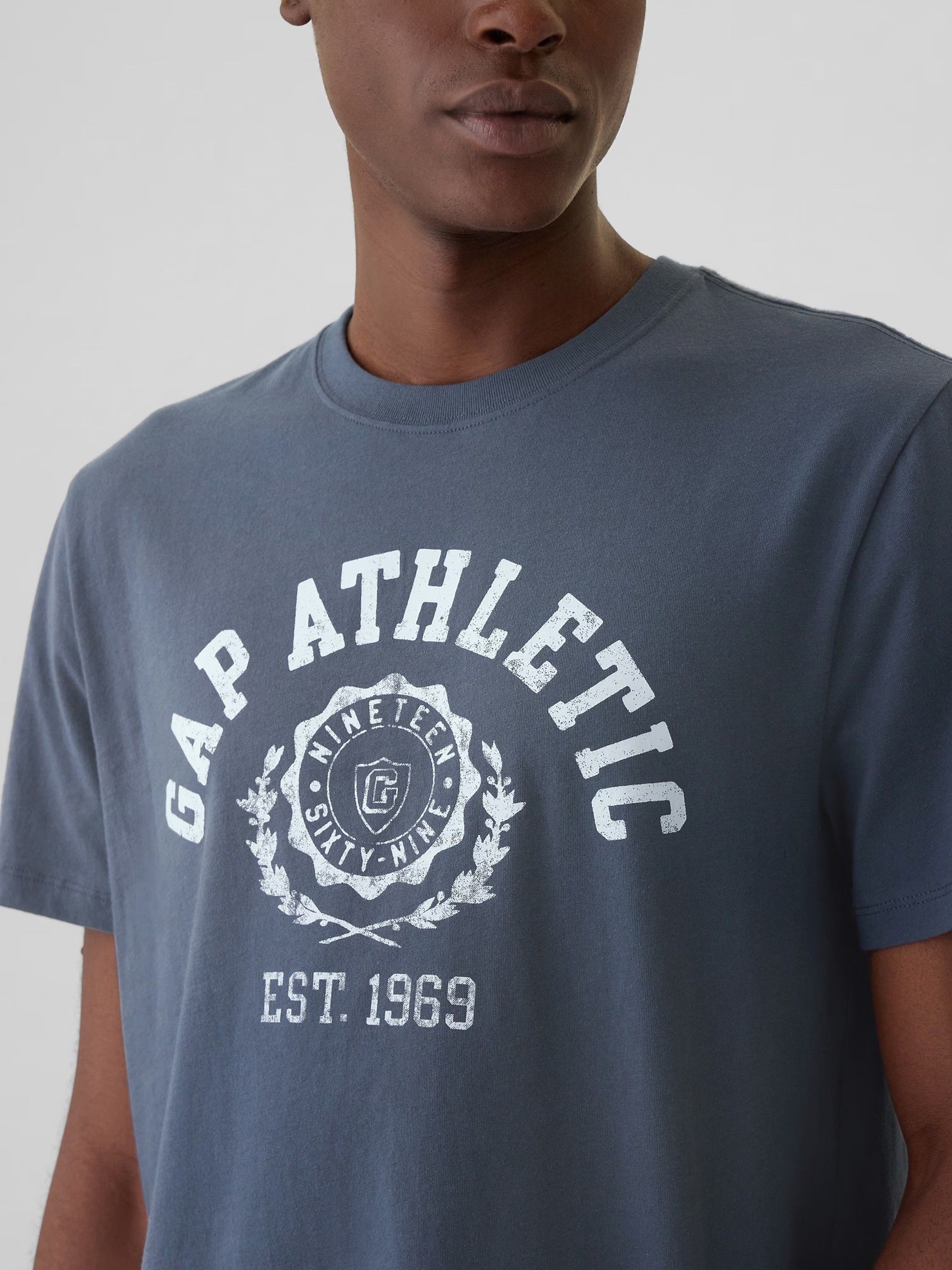 Blue Everyday Athletic Graphic 100% Cotton Short Sleeve T-Shirt - Image 4 of 5