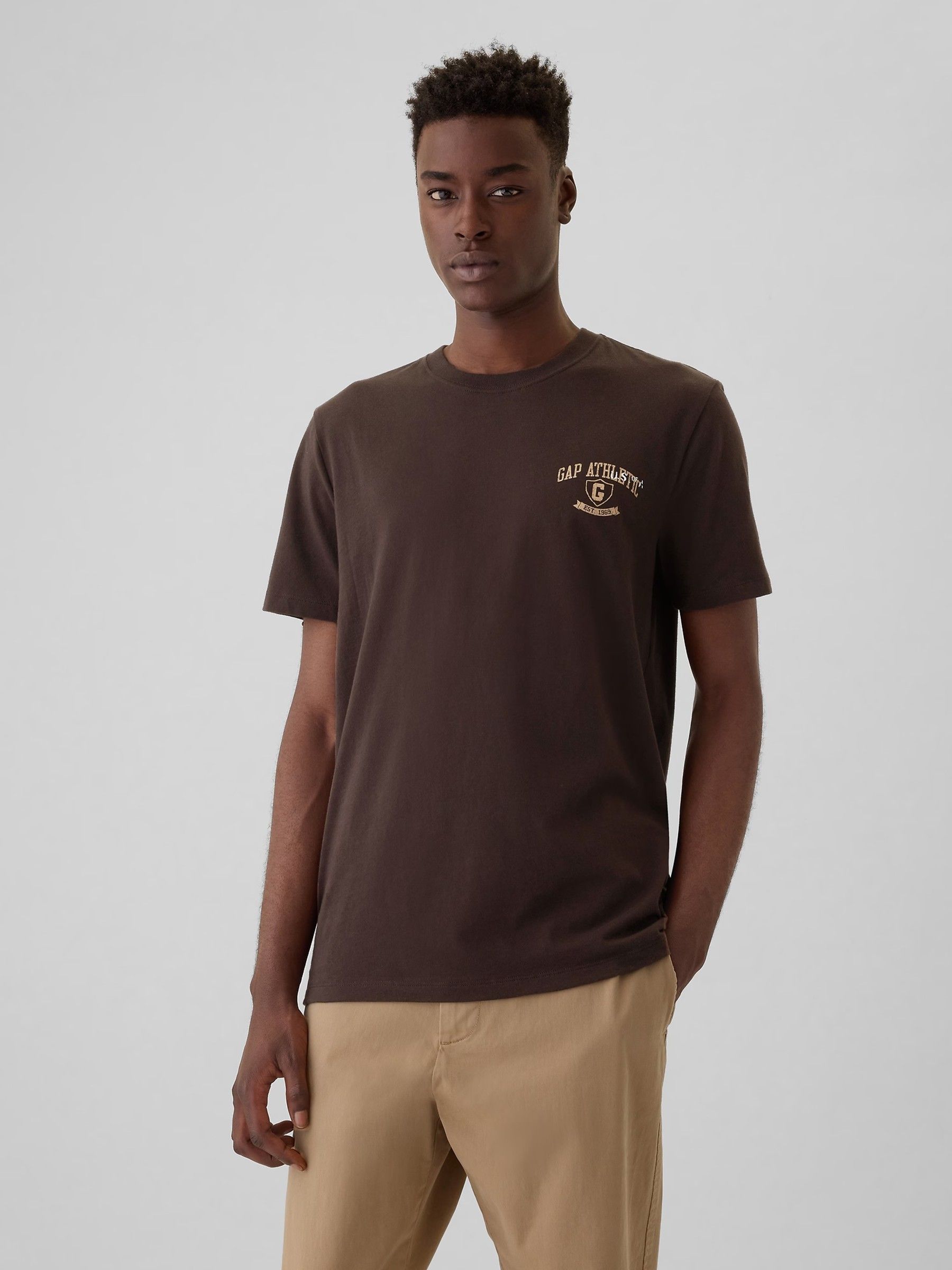 Brown Everyday Athletic Graphic 100% Cotton Short Sleeve T-Shirt - Image 2 of 5
