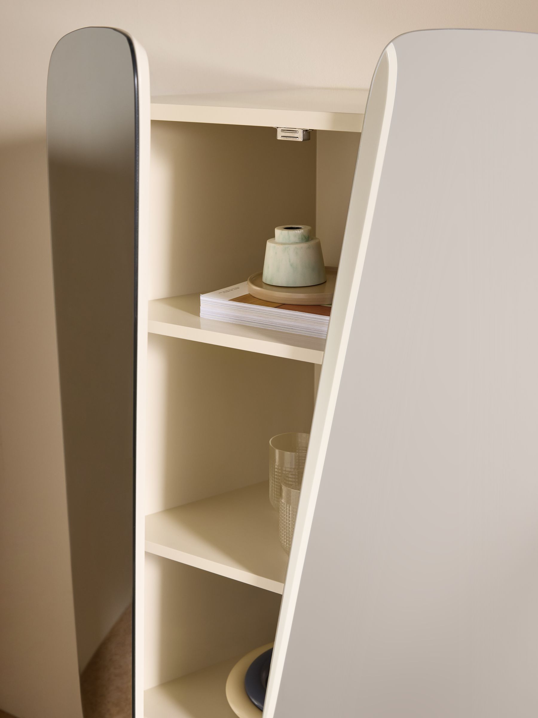 Mariella Highboard in Natural Ecru and Mirror - Image 3 of 6