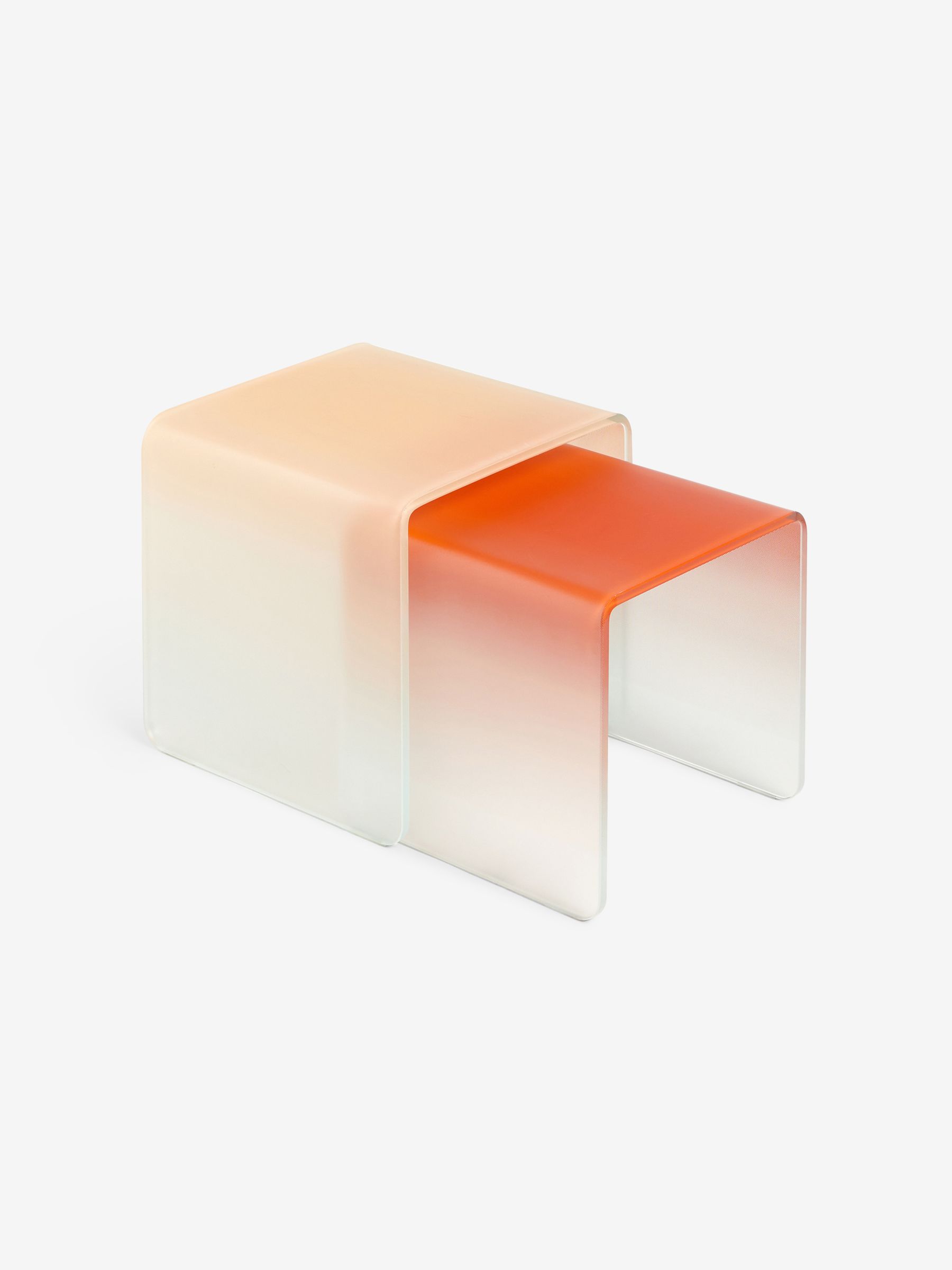 Hesta Nest of 2 Side Table in 2 Tone Orange - Image 4 of 5