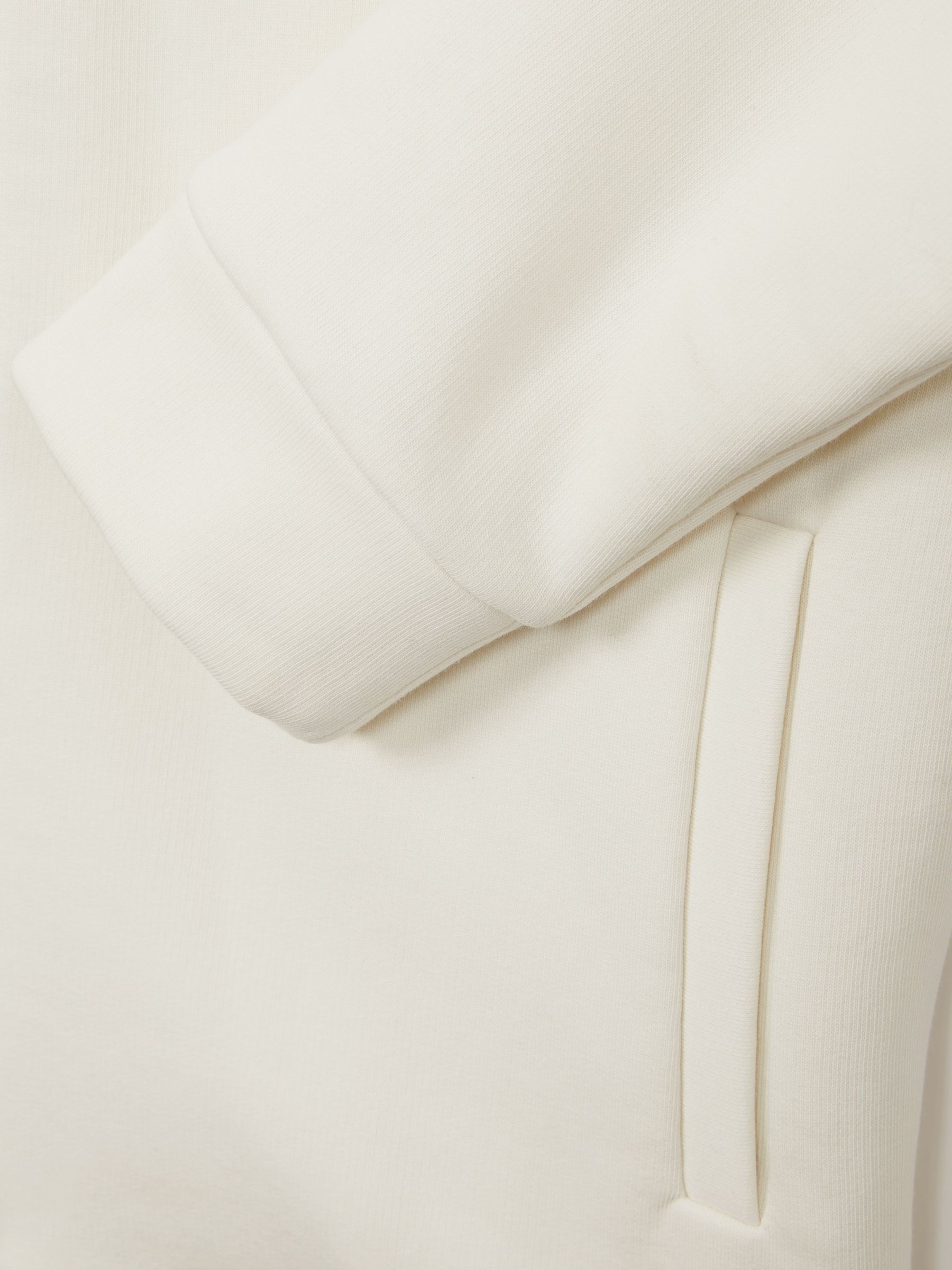 Cotton-Blend Fleeceback-Jersey Zipped Hoodie in Off White - Image 5 of 5