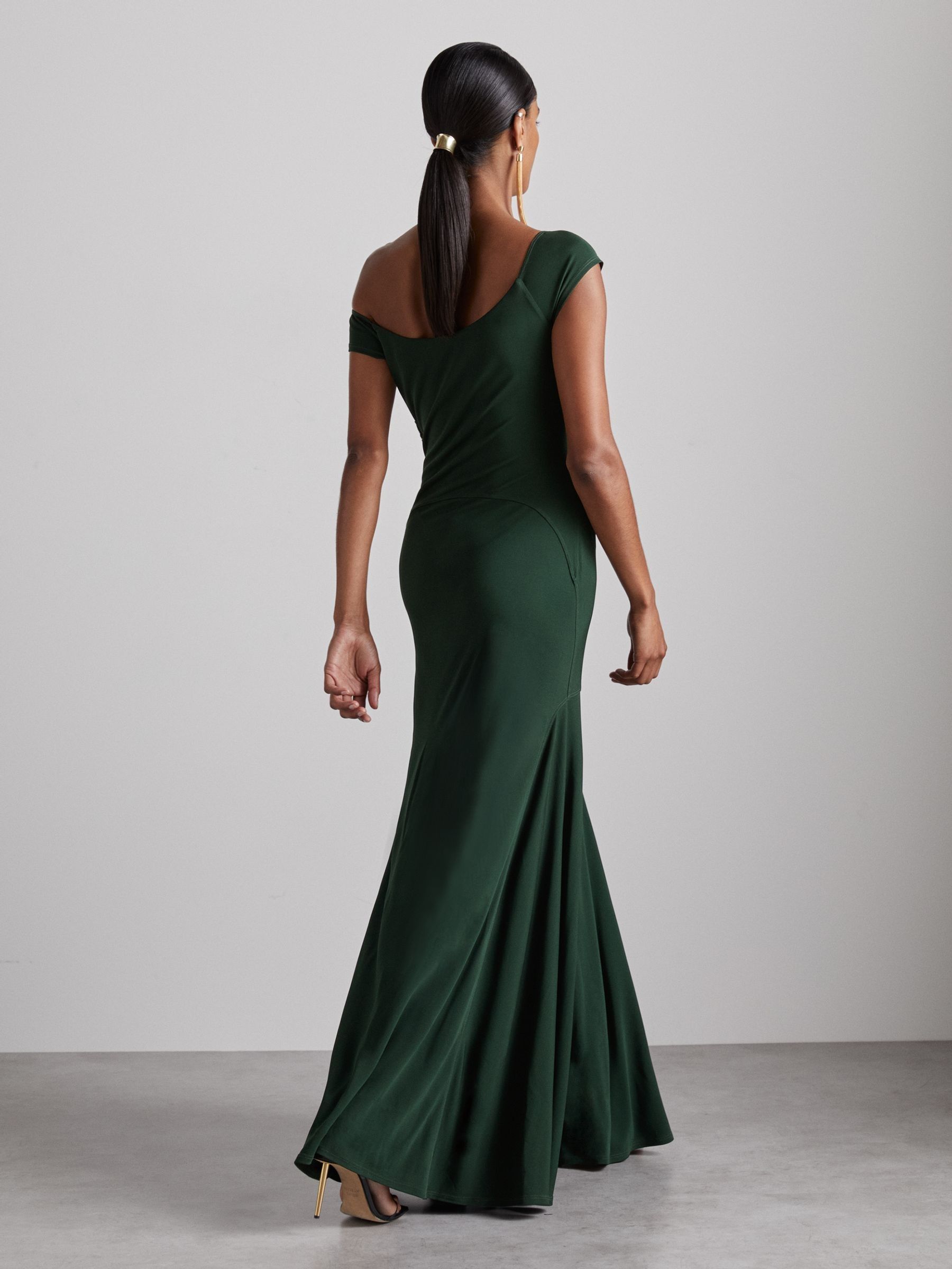 Atelier Gathered Crepe-Jersey Maxi Dress in Green - Image 6 of 7
