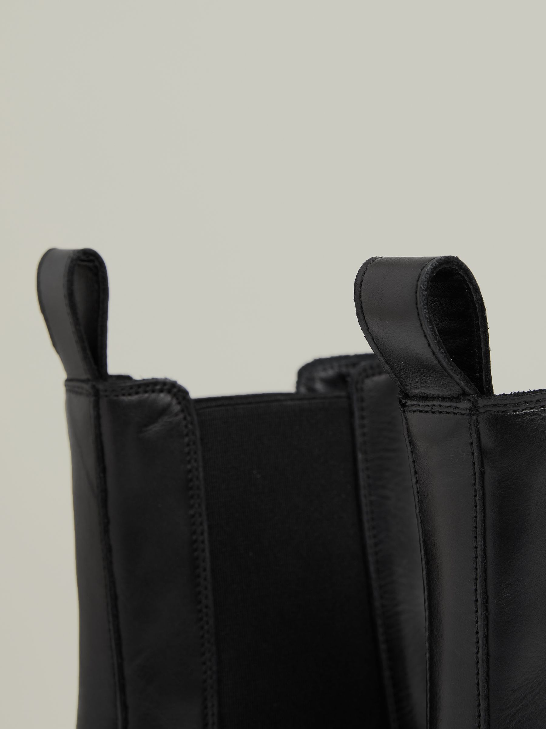Leather Cleated Sole Chelsea Boots in Black - Image 4 of 5