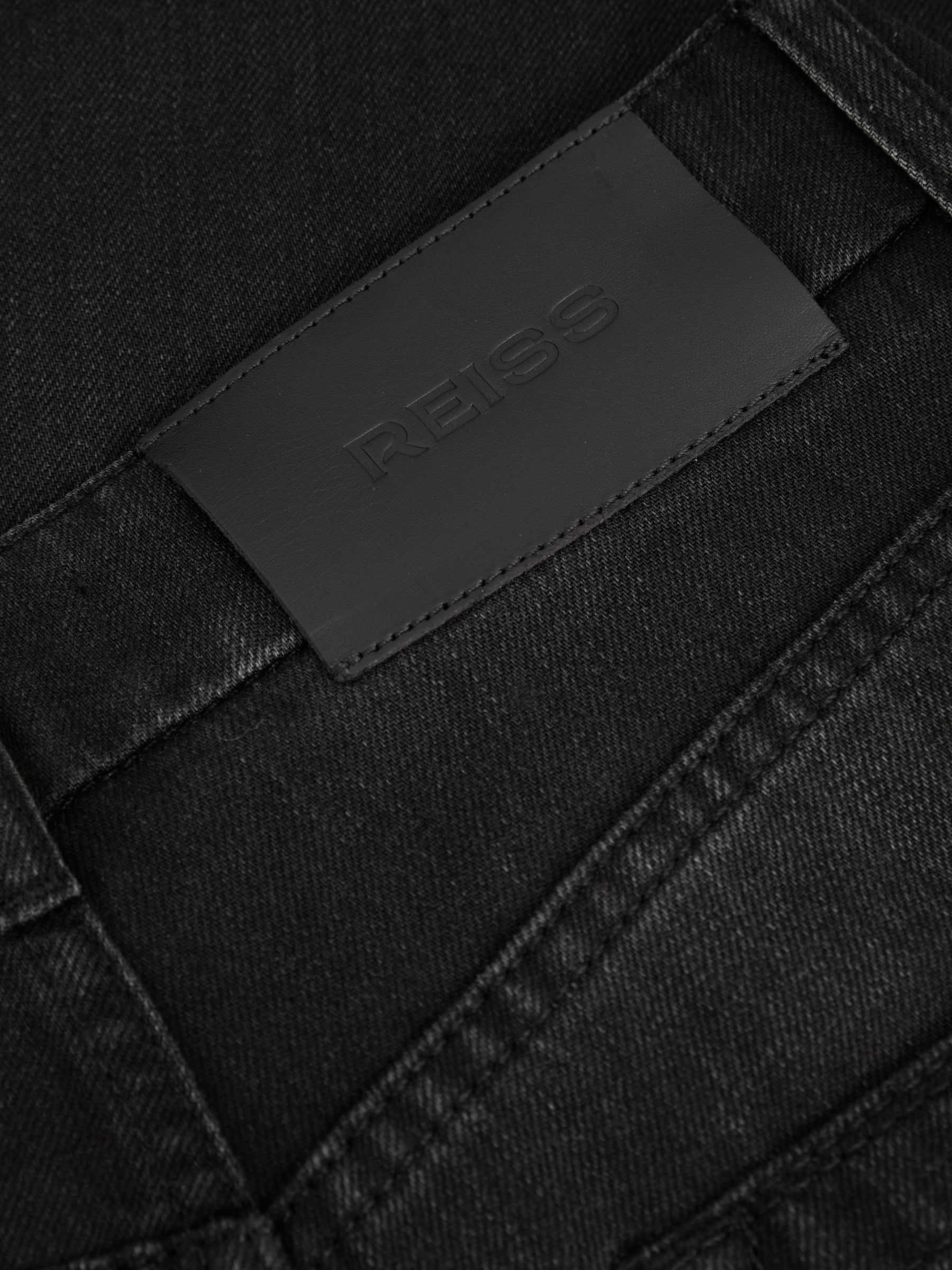 Petite Double Pleat Wide Leg Jeans in Black - Image 6 of 7