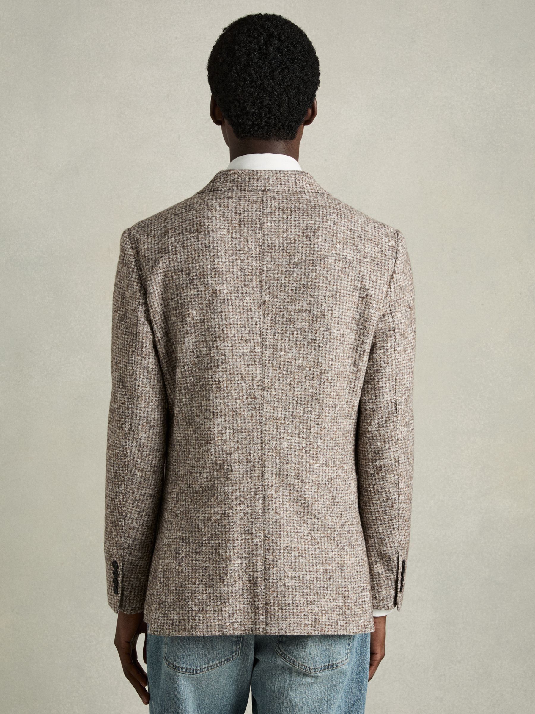 Tweed Single-Breasted Blazer with Wool in Oatmeal - Image 5 of 6