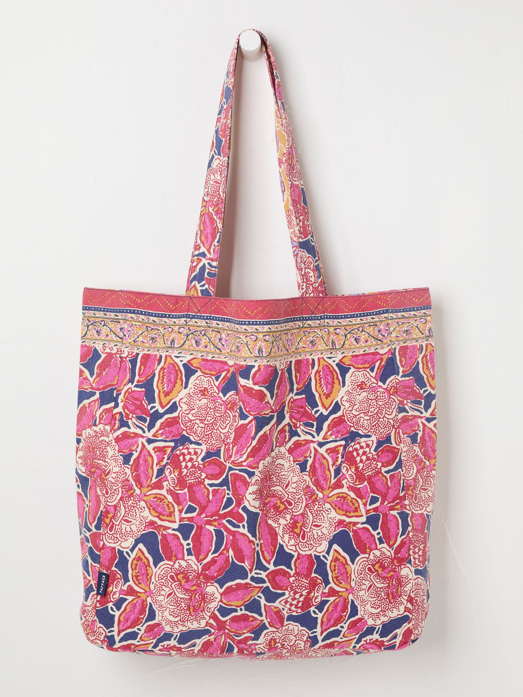 Dark Pink 100% Cotton Reversible Tote Bag - Image 1 of 4