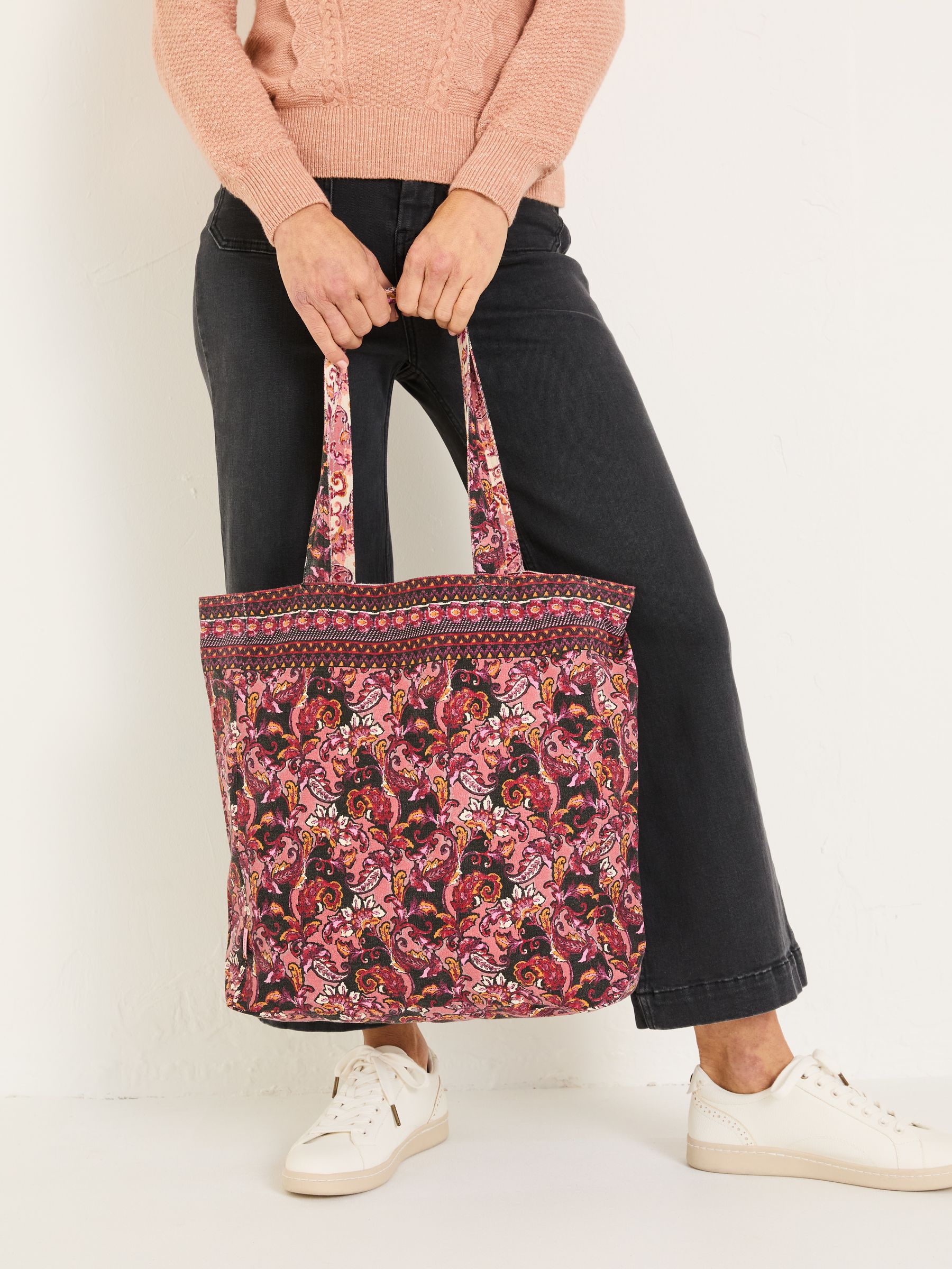 Dark Pink 100% Cotton Reversible Tote Bag - Image 3 of 4