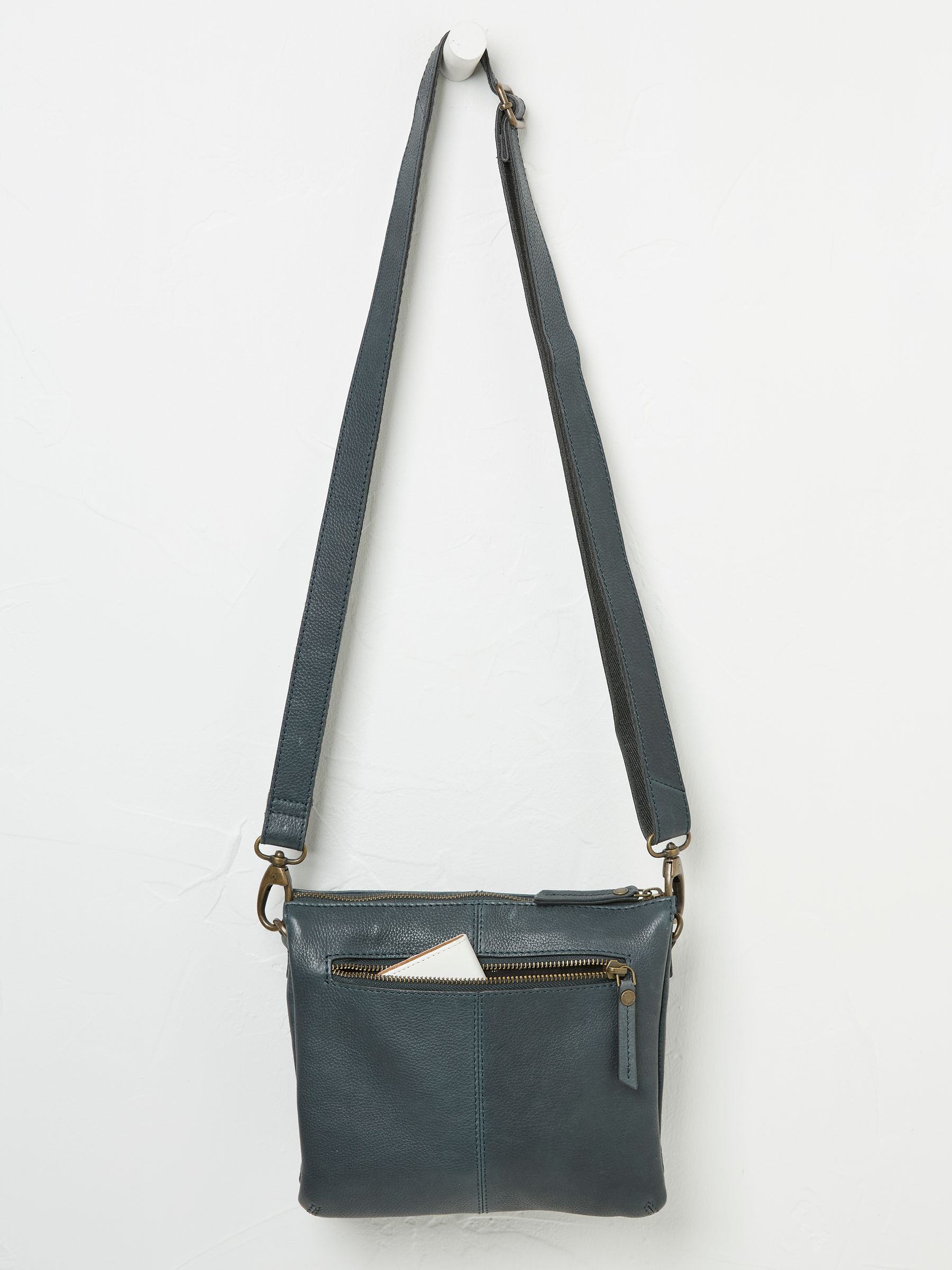 Libby Teal Blue Buckle Crossbody Bag | FatFace
