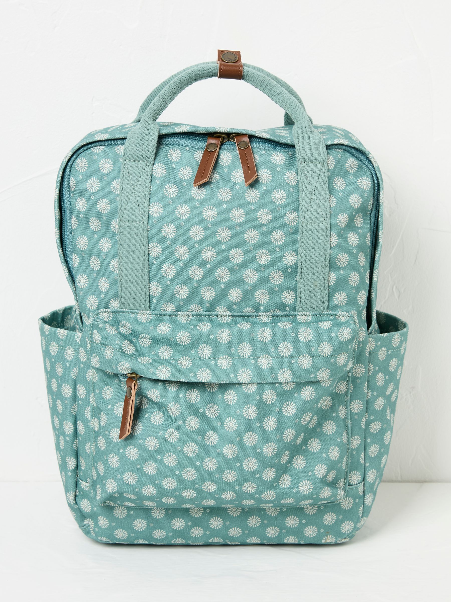 Green Haze Geometric Canvas Rucksack - Image 1 of 2