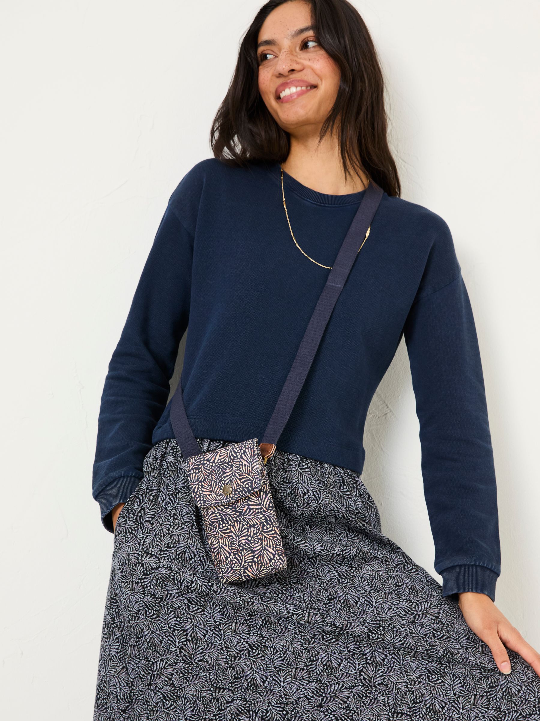 Navy Blue Canvas Phone Bag - Image 1 of 3
