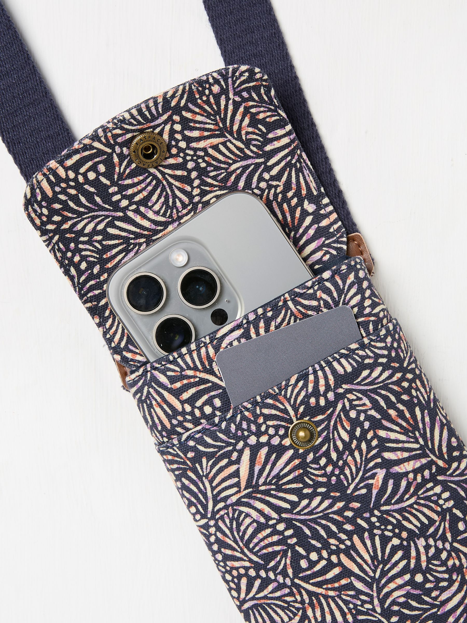 Navy Blue Canvas Phone Bag - Image 3 of 3