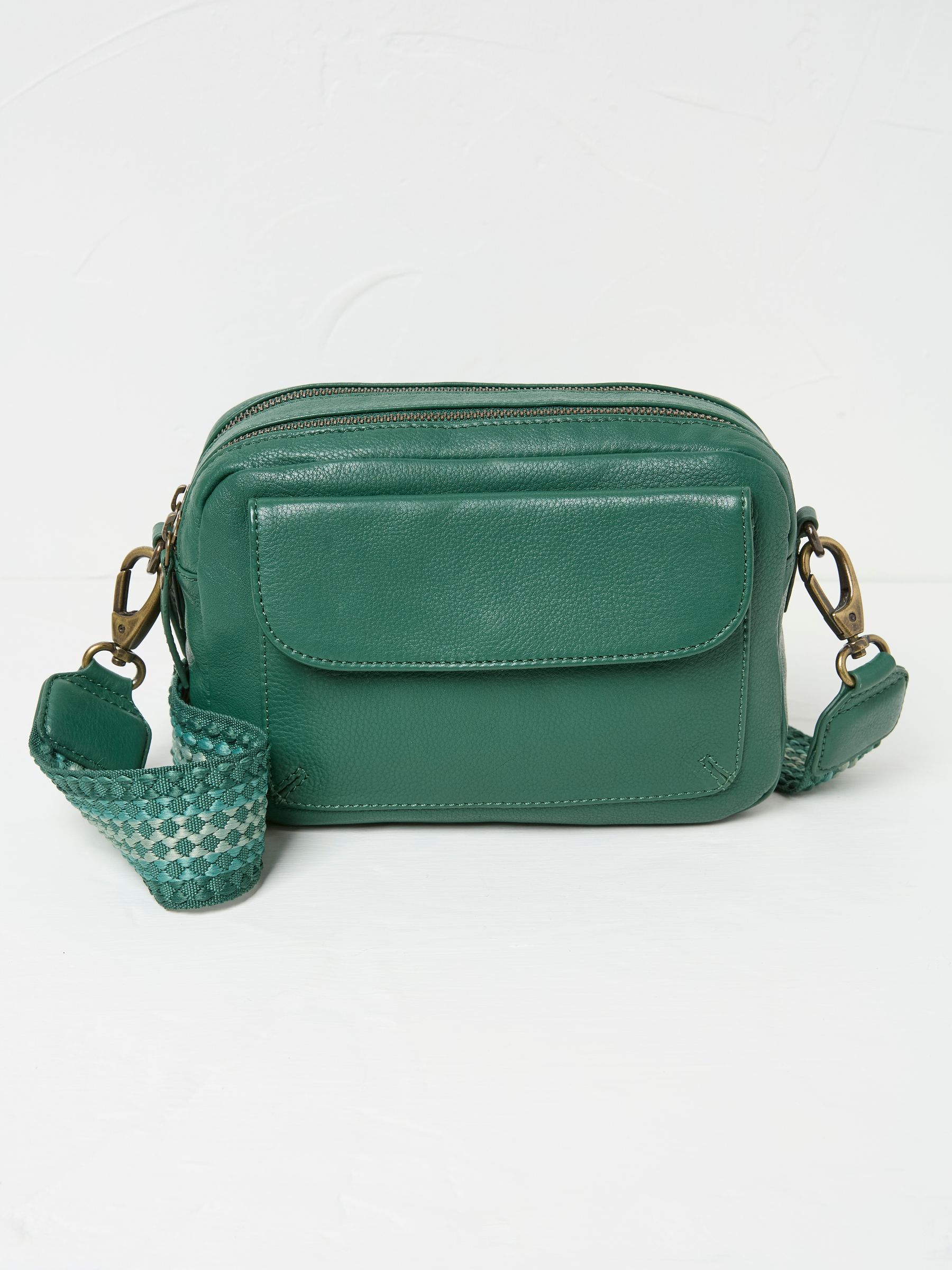 Oslo Bright Green Camera Bag with Ornate Strap - Image 1 of 3