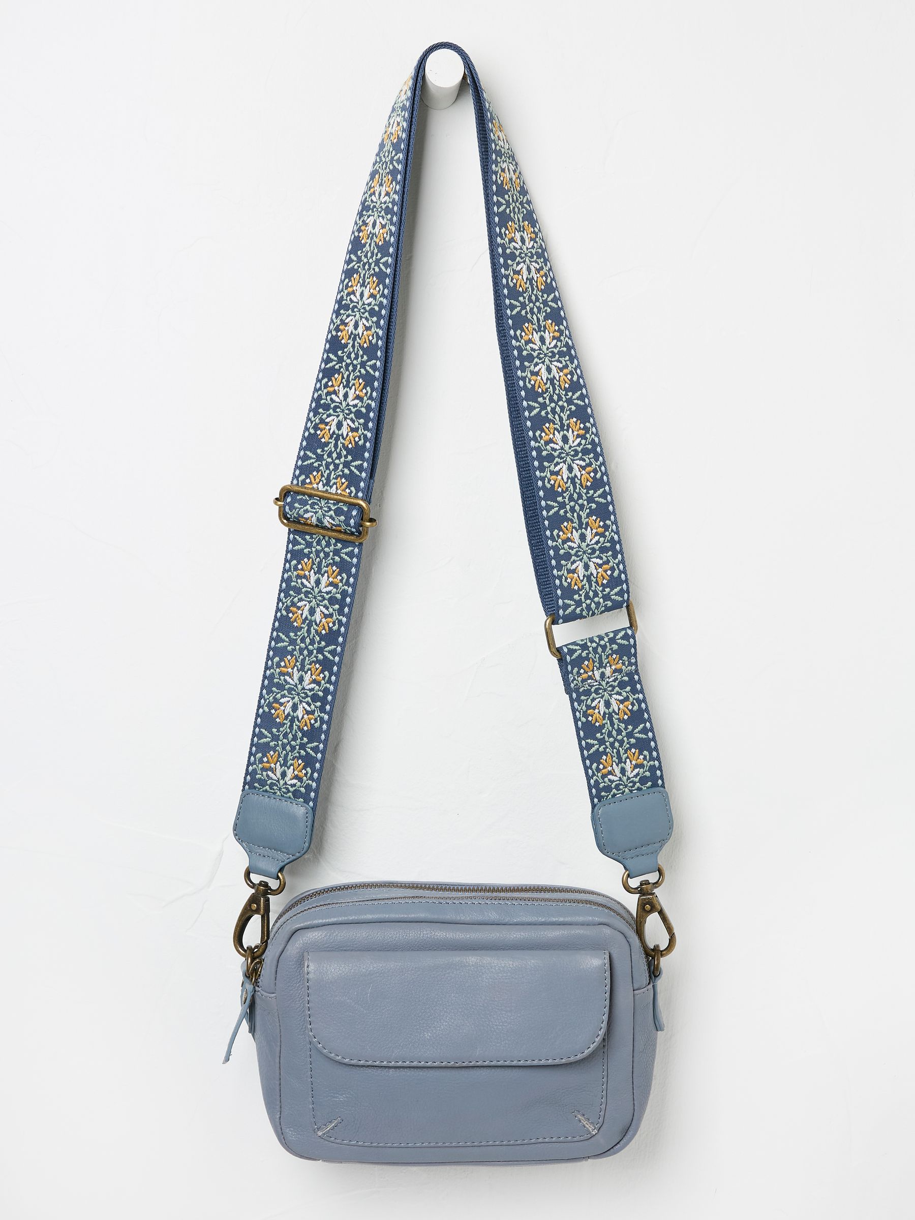 Oslo Blue Camera Bag with Ornate Strap - Image 1 of 2