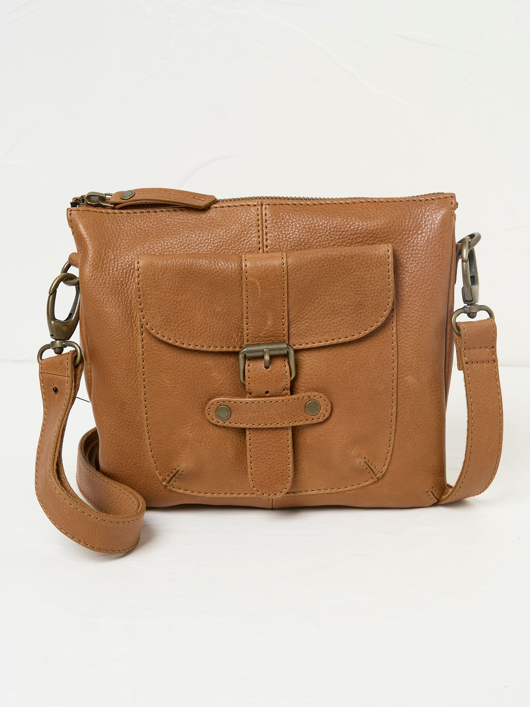 Libby Tan Brown Buckle Crossbody Bag - Image 1 of 4