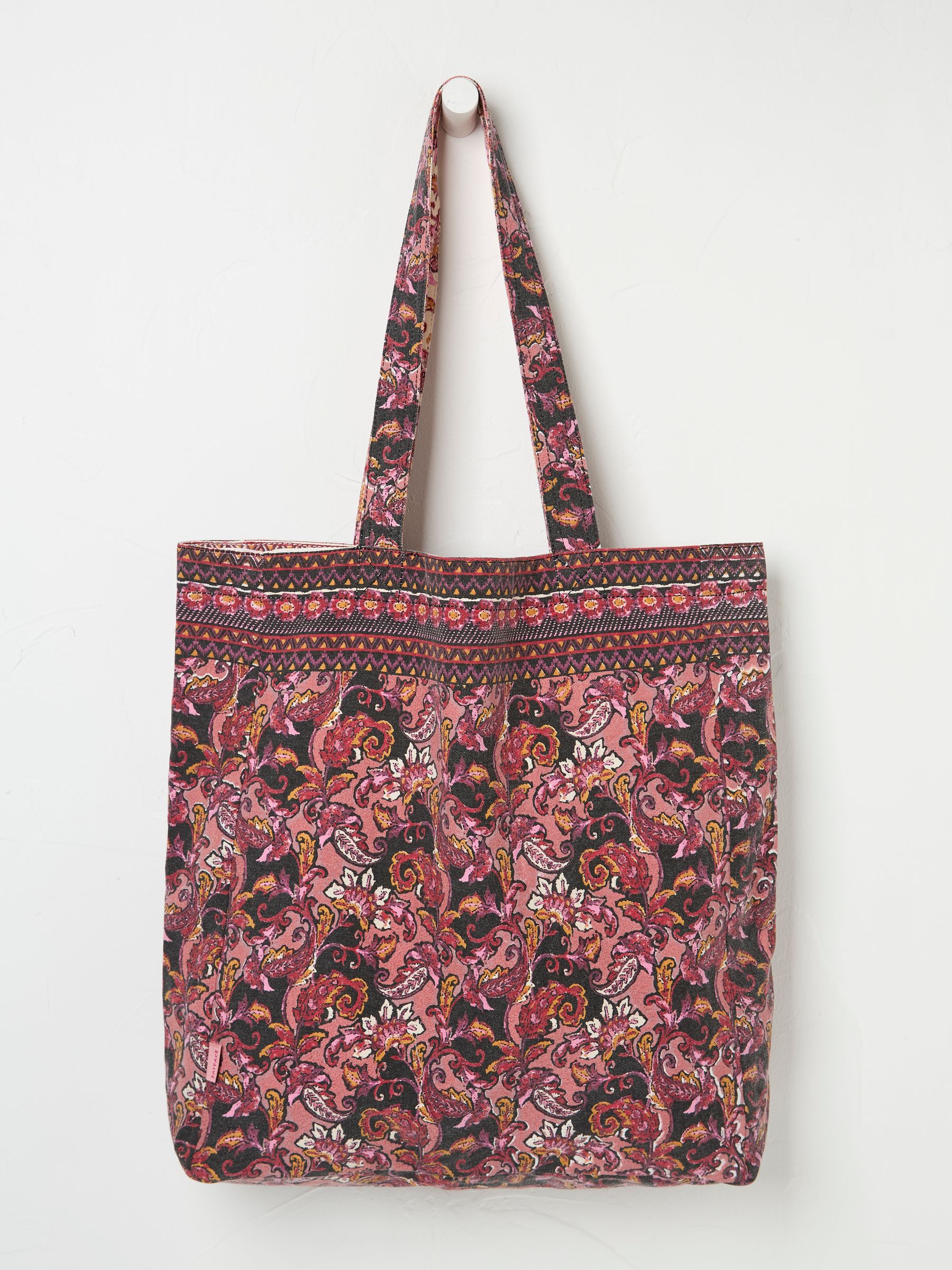 Pink 100% Cotton Reversible Tote Bag - Image 1 of 2
