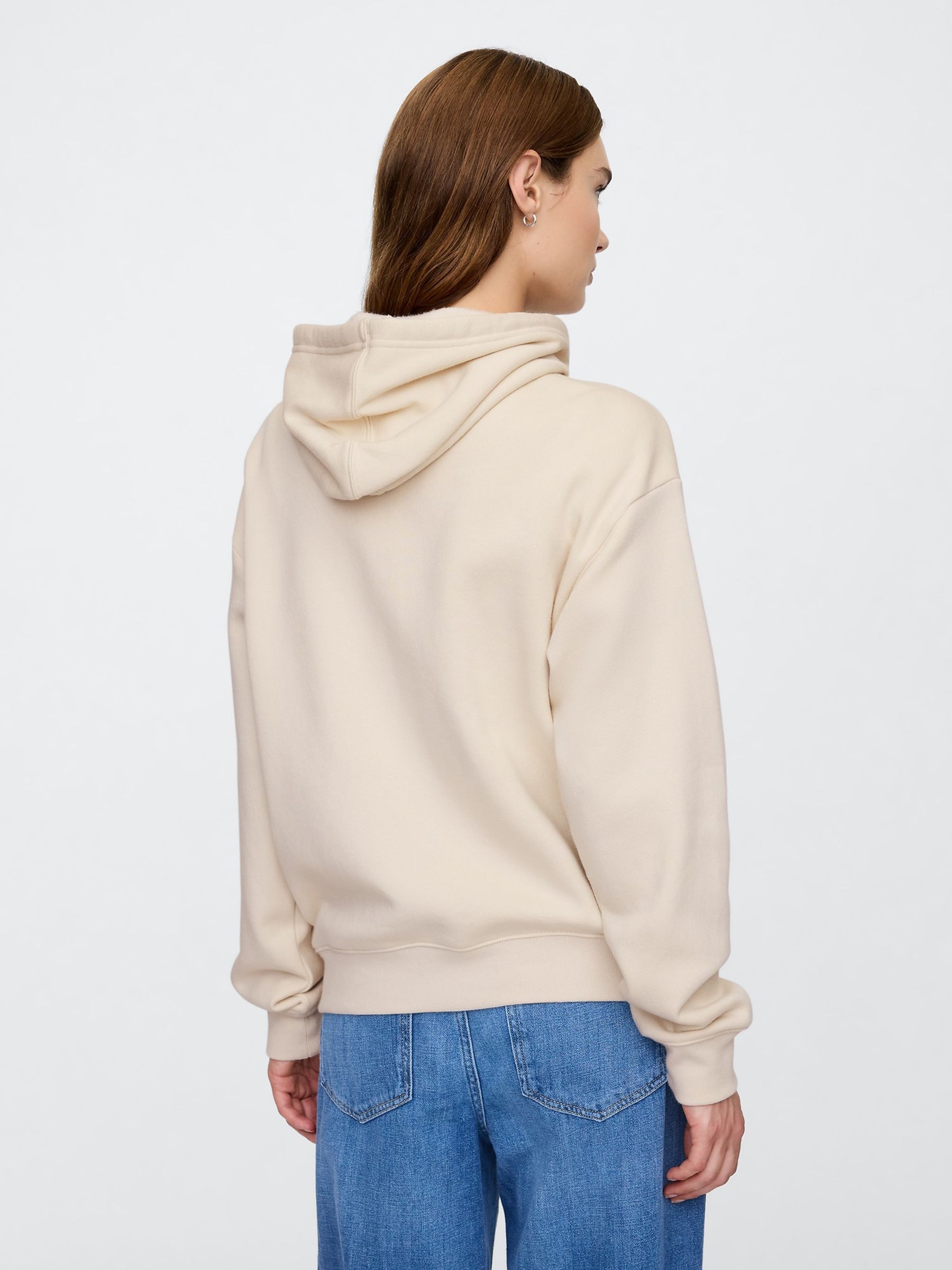Beige Relaxed Logo Zip-Up Hoodie - Image 2 of 5 Beige Relaxed Logo Zip-Up Hoodie - Image 2 of 5