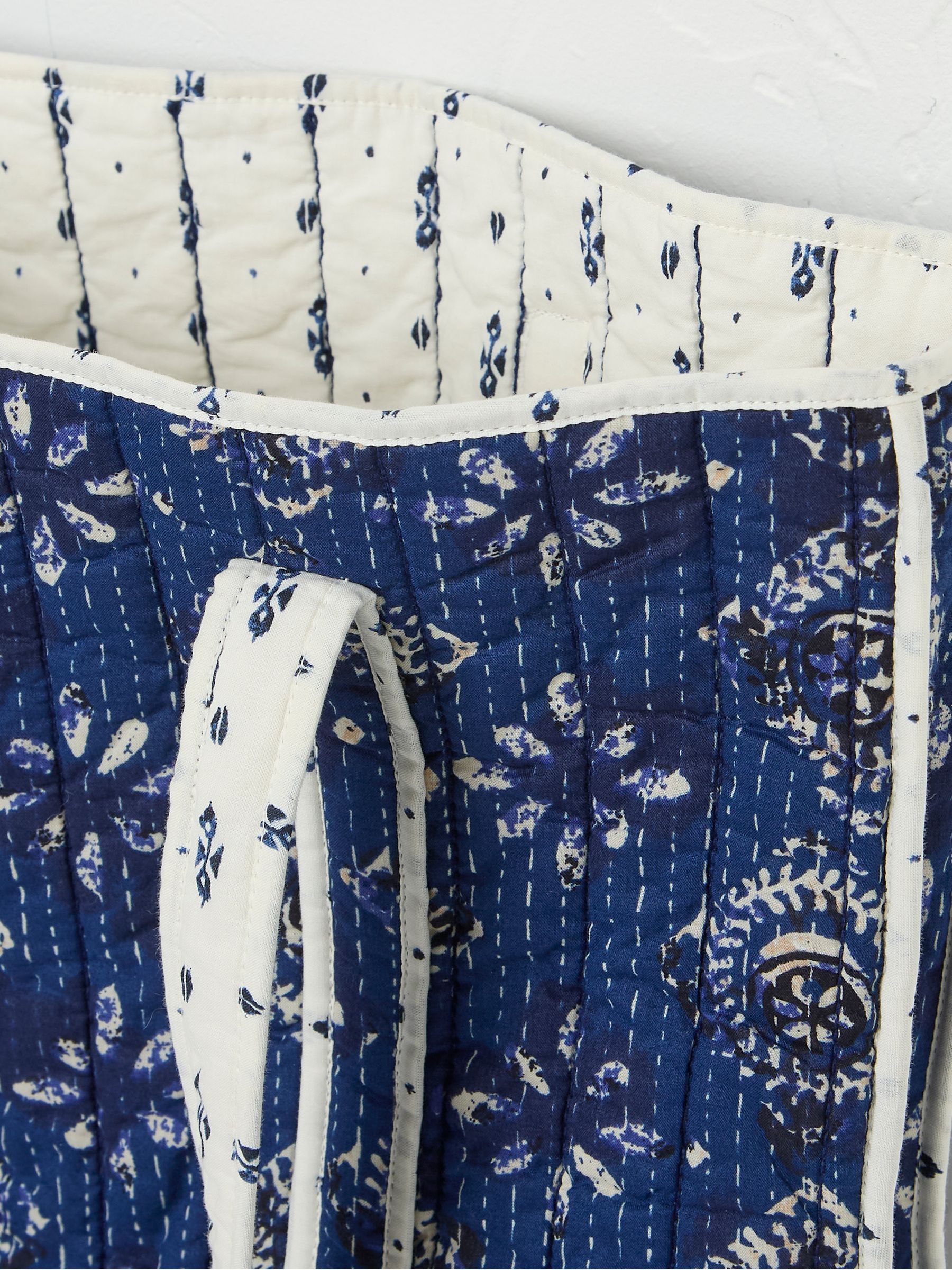 Navy Blue Quilted 100% Cotton Shopper Bag - Image 2 of 2