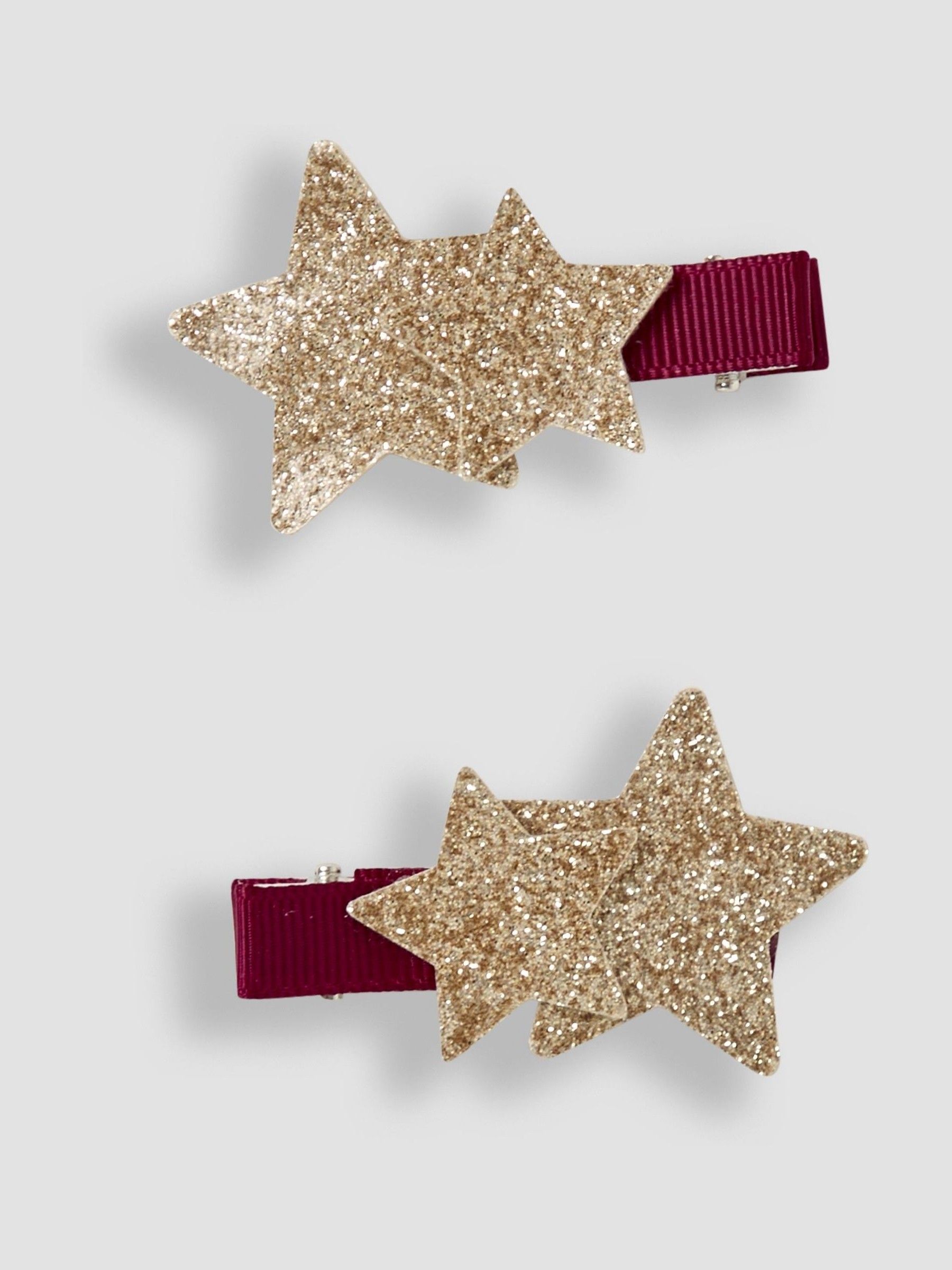 Berry Glitter Star Clips 2 Pack - Image 2 of 3