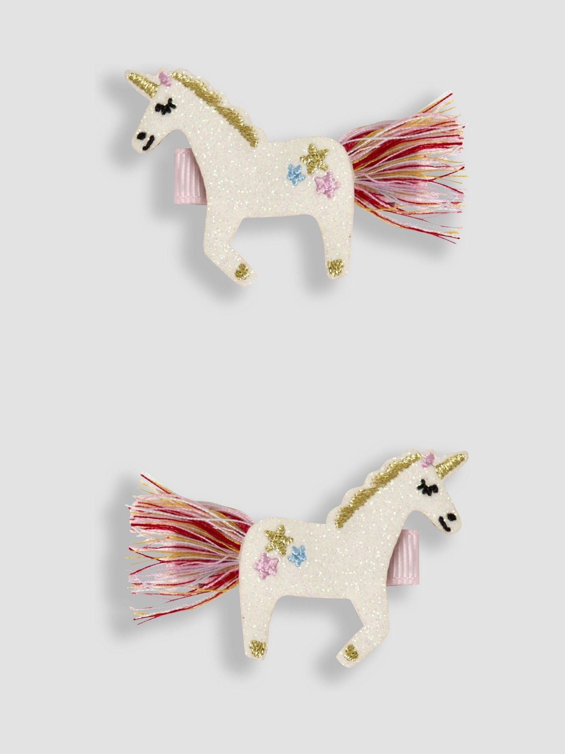 White Unicorn Clips 2 Pack - Image 2 of 3