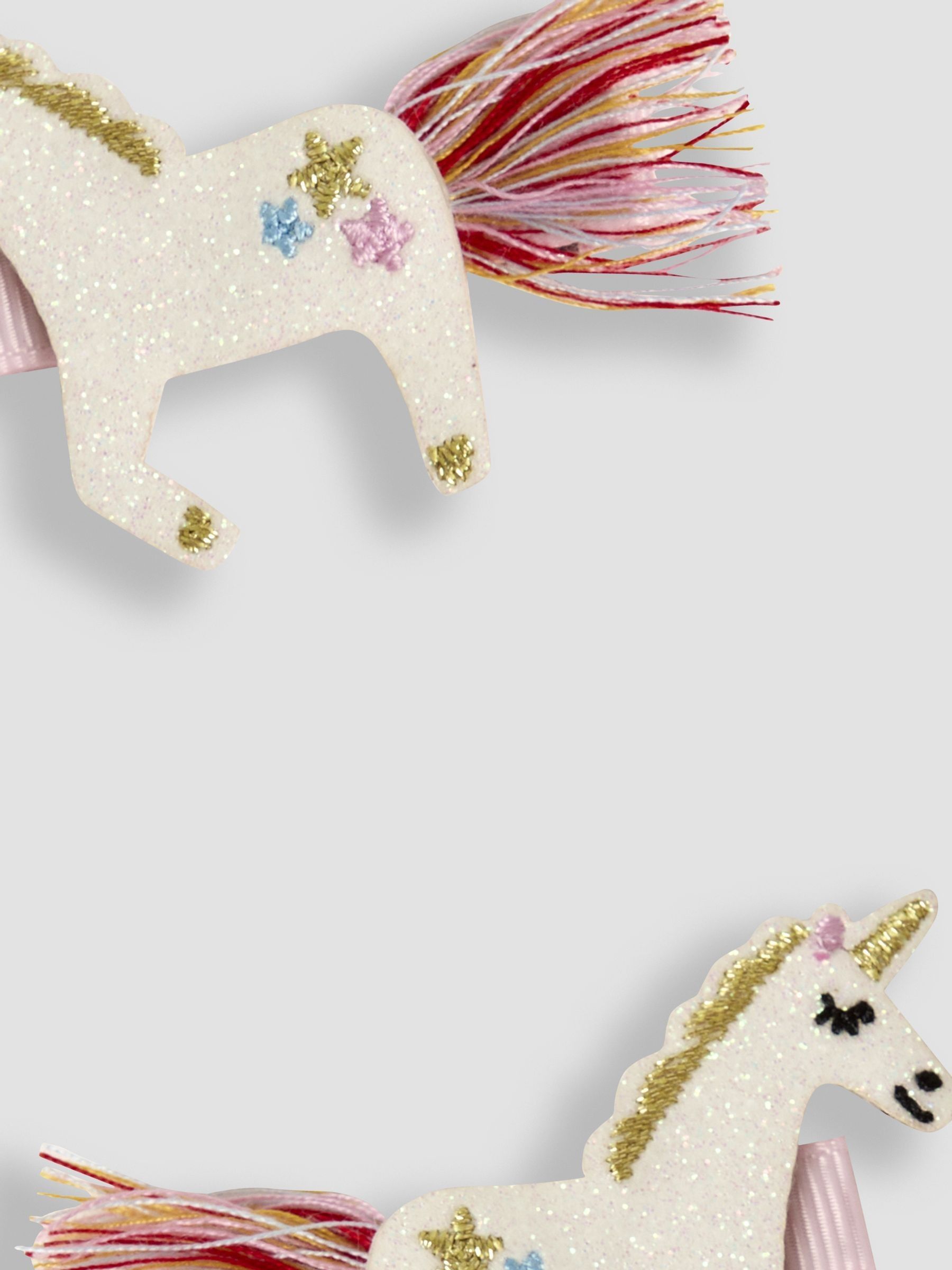 White Unicorn Clips 2 Pack - Image 3 of 3