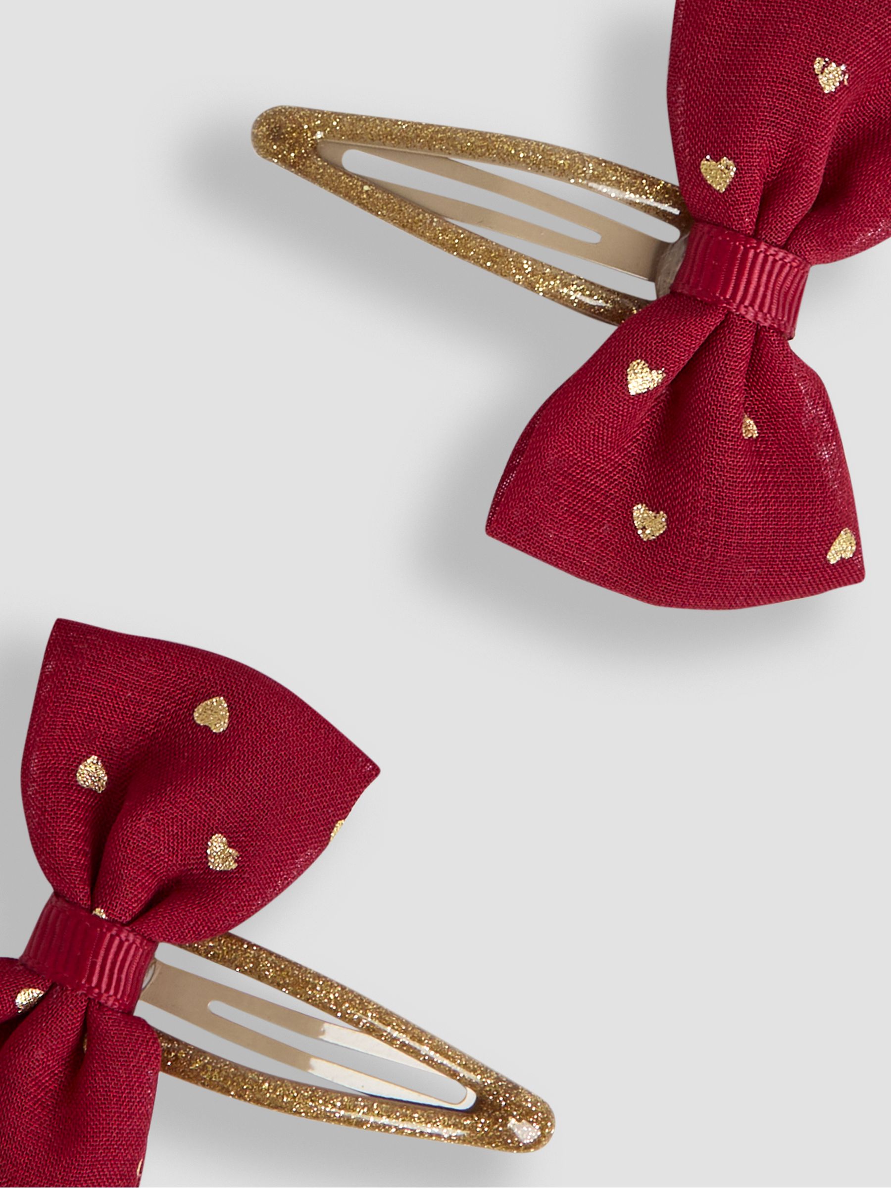 Wine Glitter Bow Clips 2 Pack - Image 2 of 3