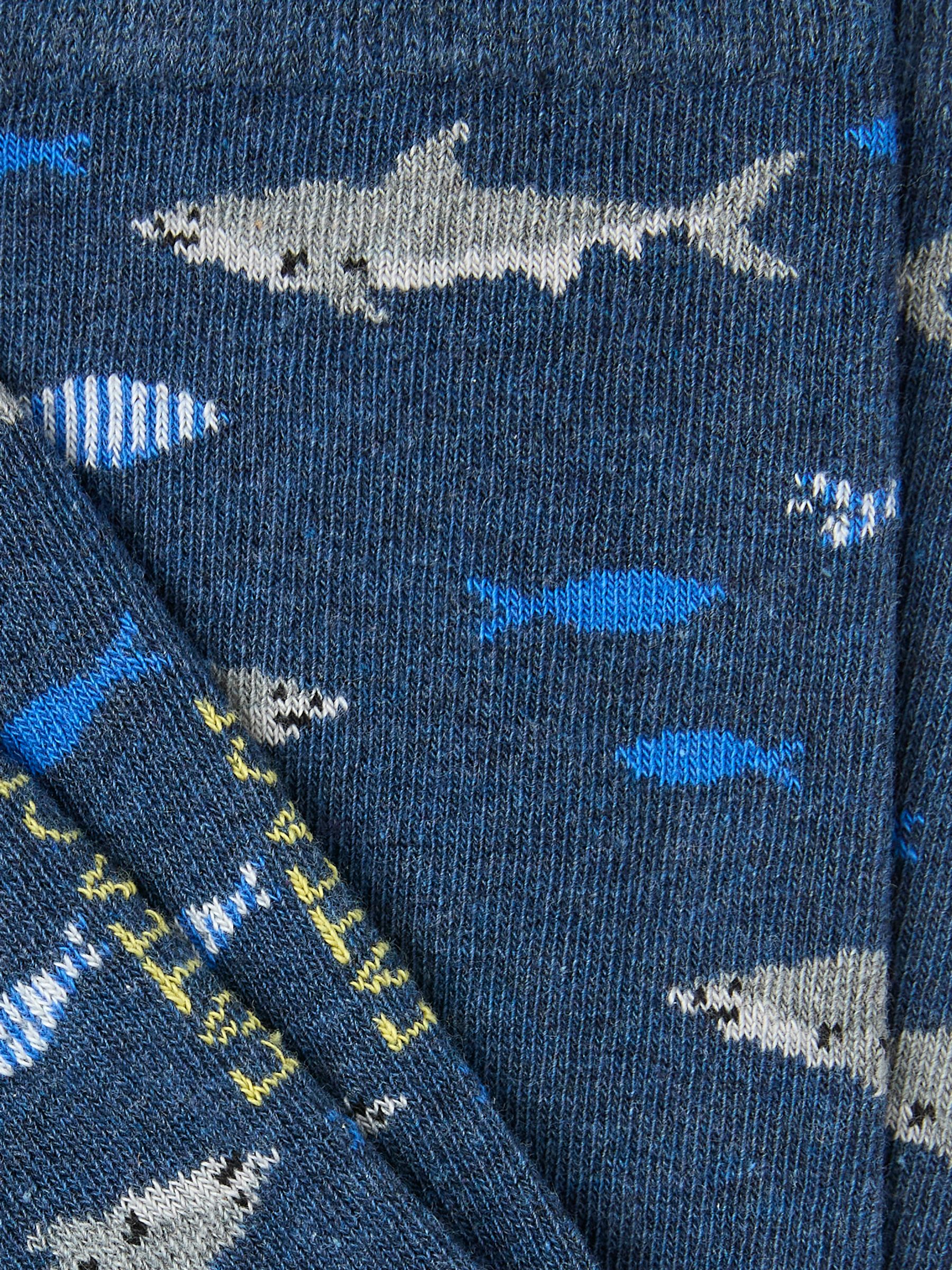 Blue Navy Shark Socks - Image 2 of 2 Blue Navy Shark Socks - Image 2 of 2