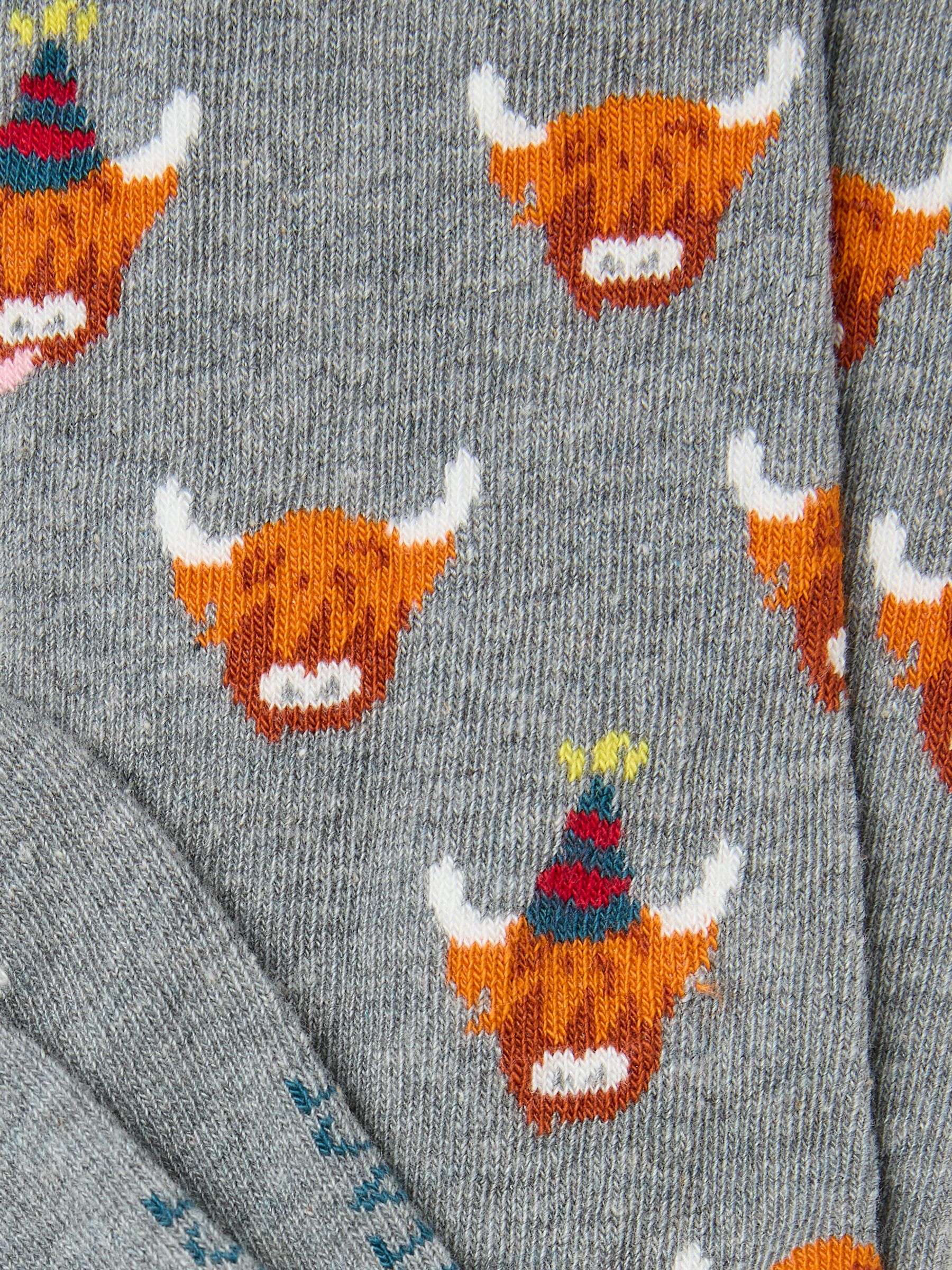 Grey Highland Cow Men's Socks - Image 2 of 2