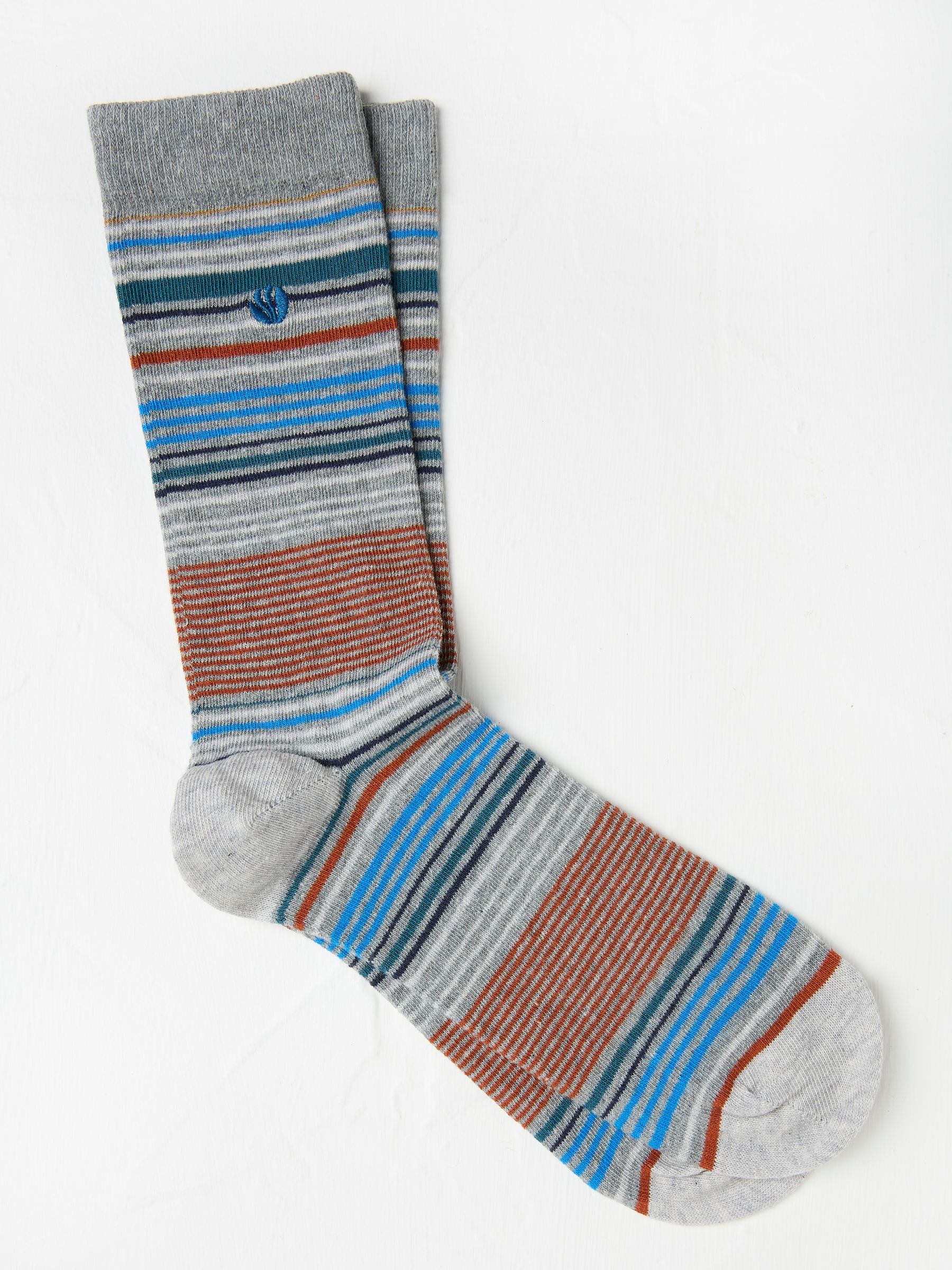 Grey Men's Striped Socks - Image 1 of 2
