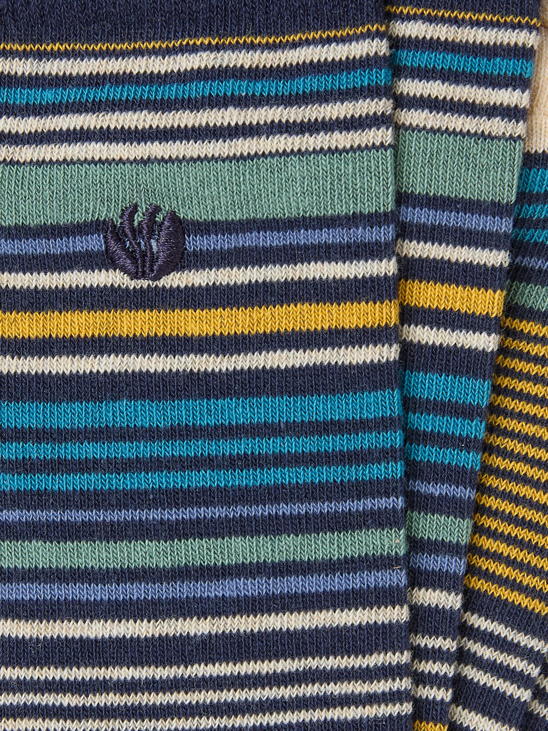 Navy Blue & Yellow Men's Striped Socks - Image 2 of 2