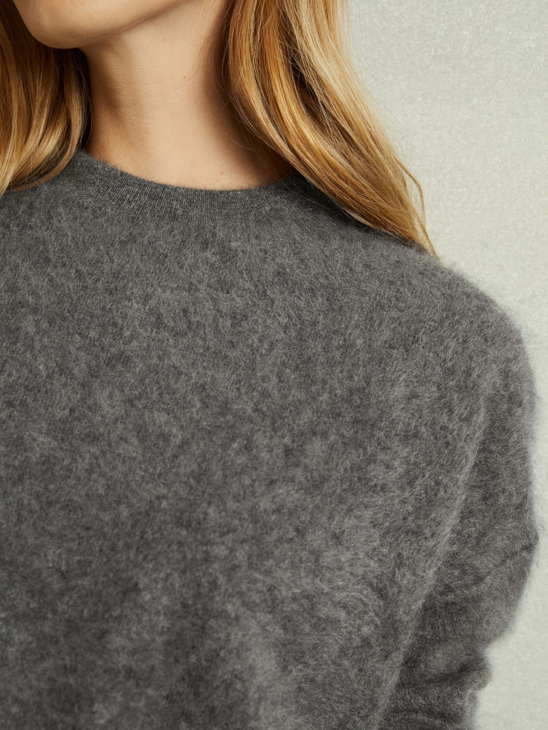 100% Brushed Cashmere Crew Neck Jumper in Charcoal - Image 3 of 5