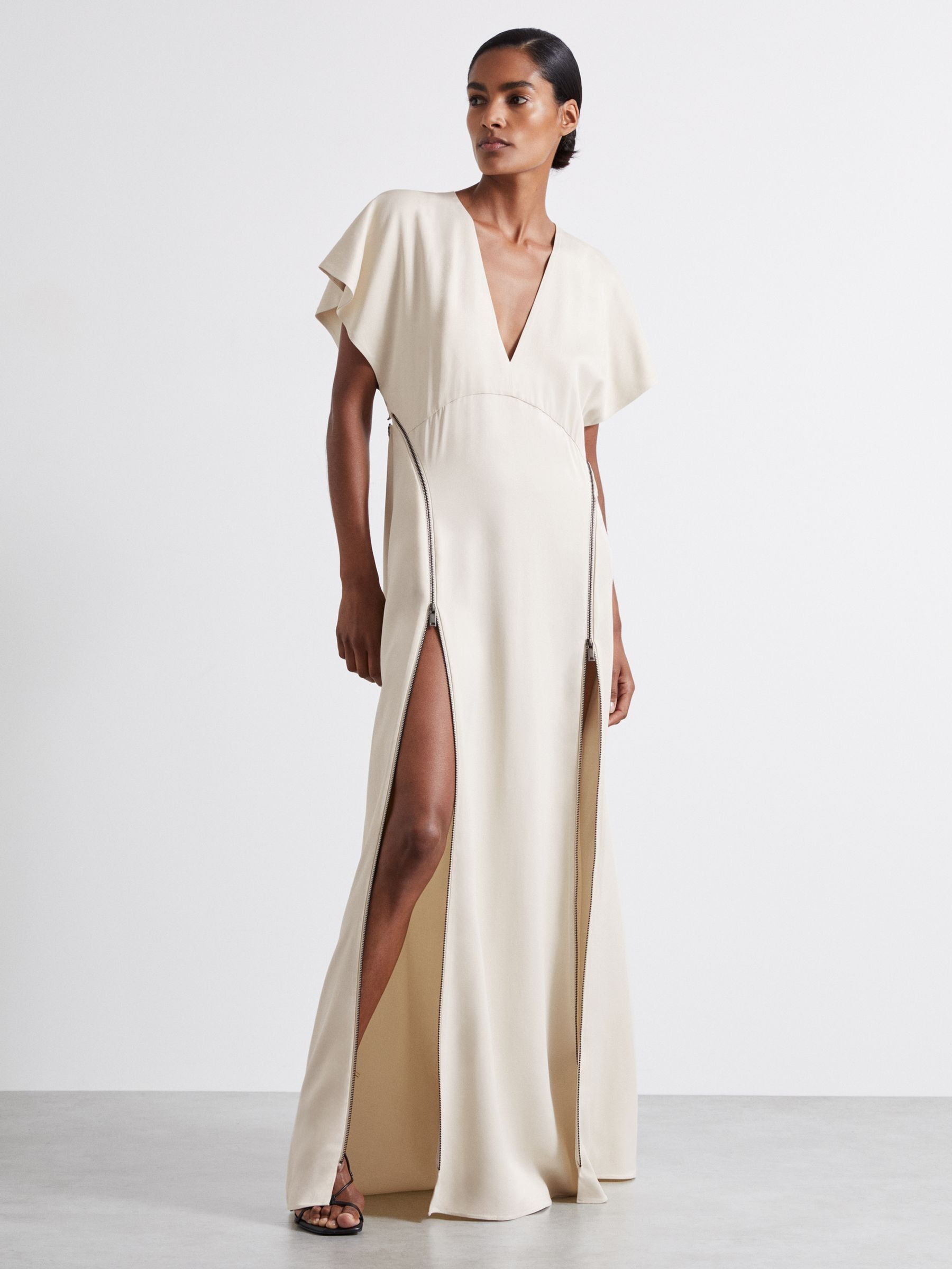 Atelier Zipped Maxi Dress with Virgin Wool in Ivory - Image 4 of 6