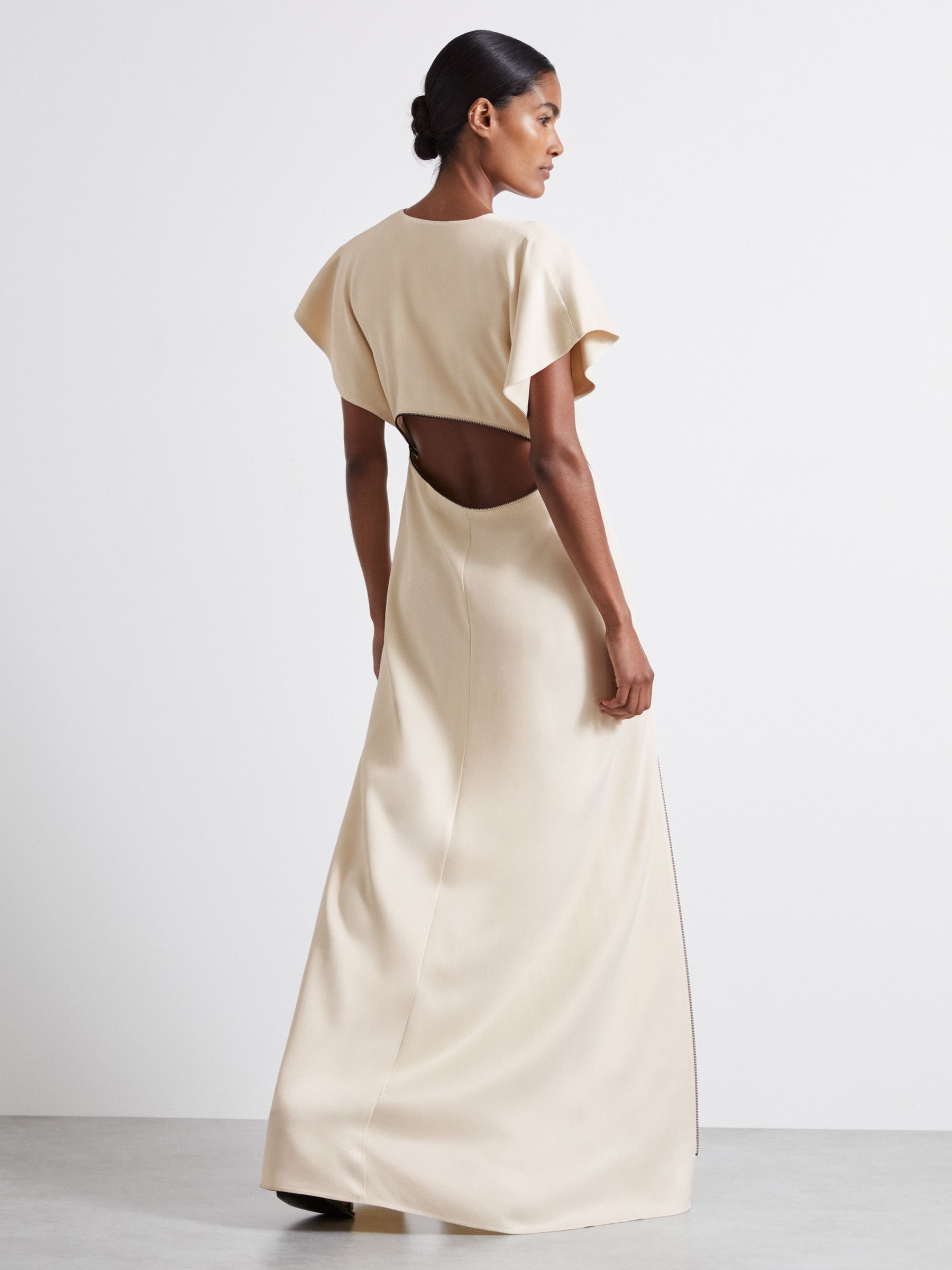 Atelier Zipped Maxi Dress with Virgin Wool in Ivory - Image 5 of 6