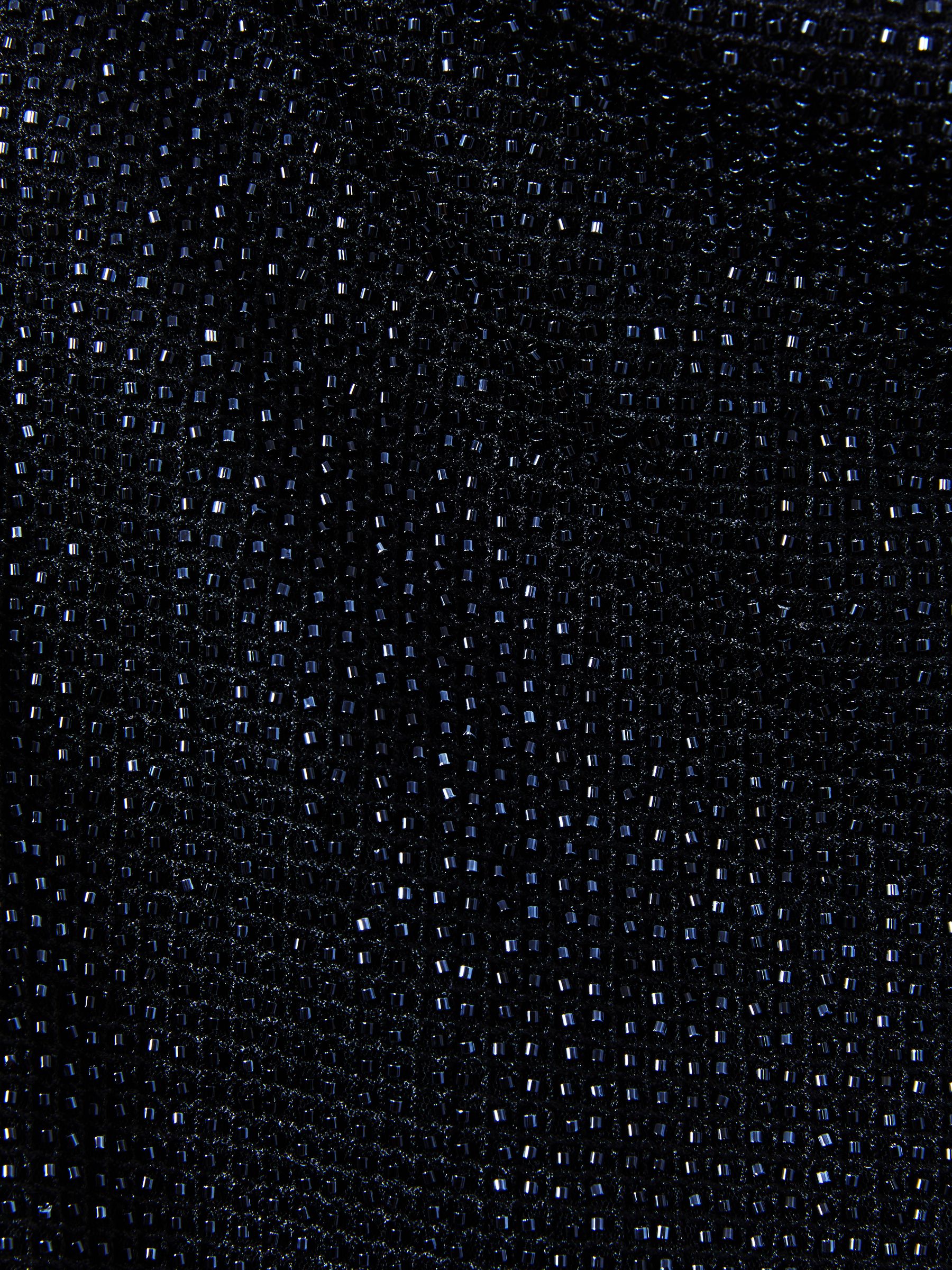 Cowl-Neck Beaded Mini Dress in Dark Blue - Image 5 of 5