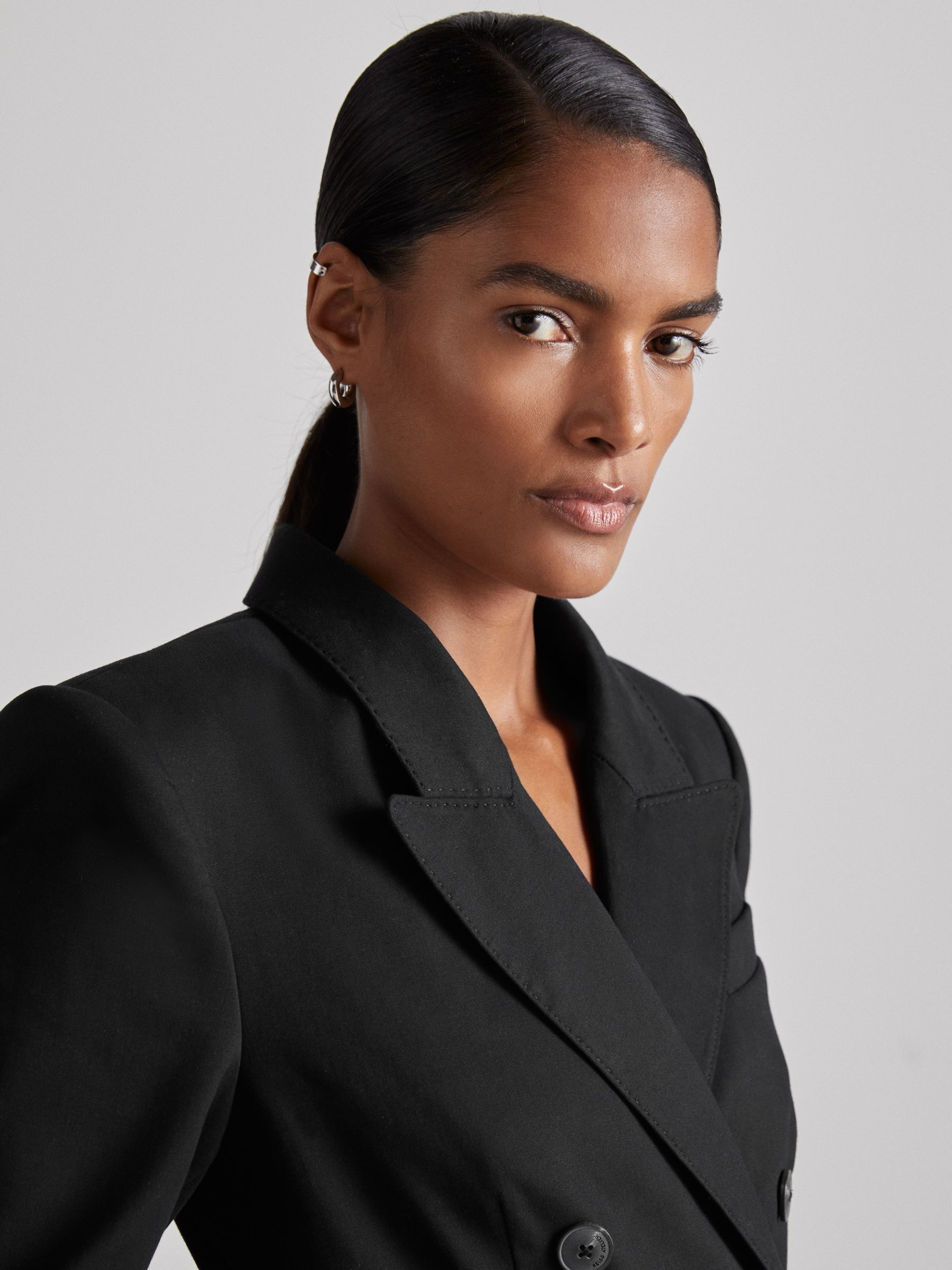 Atelier Cotton-Blend Tailored Dress in Black - Image 3 of 5