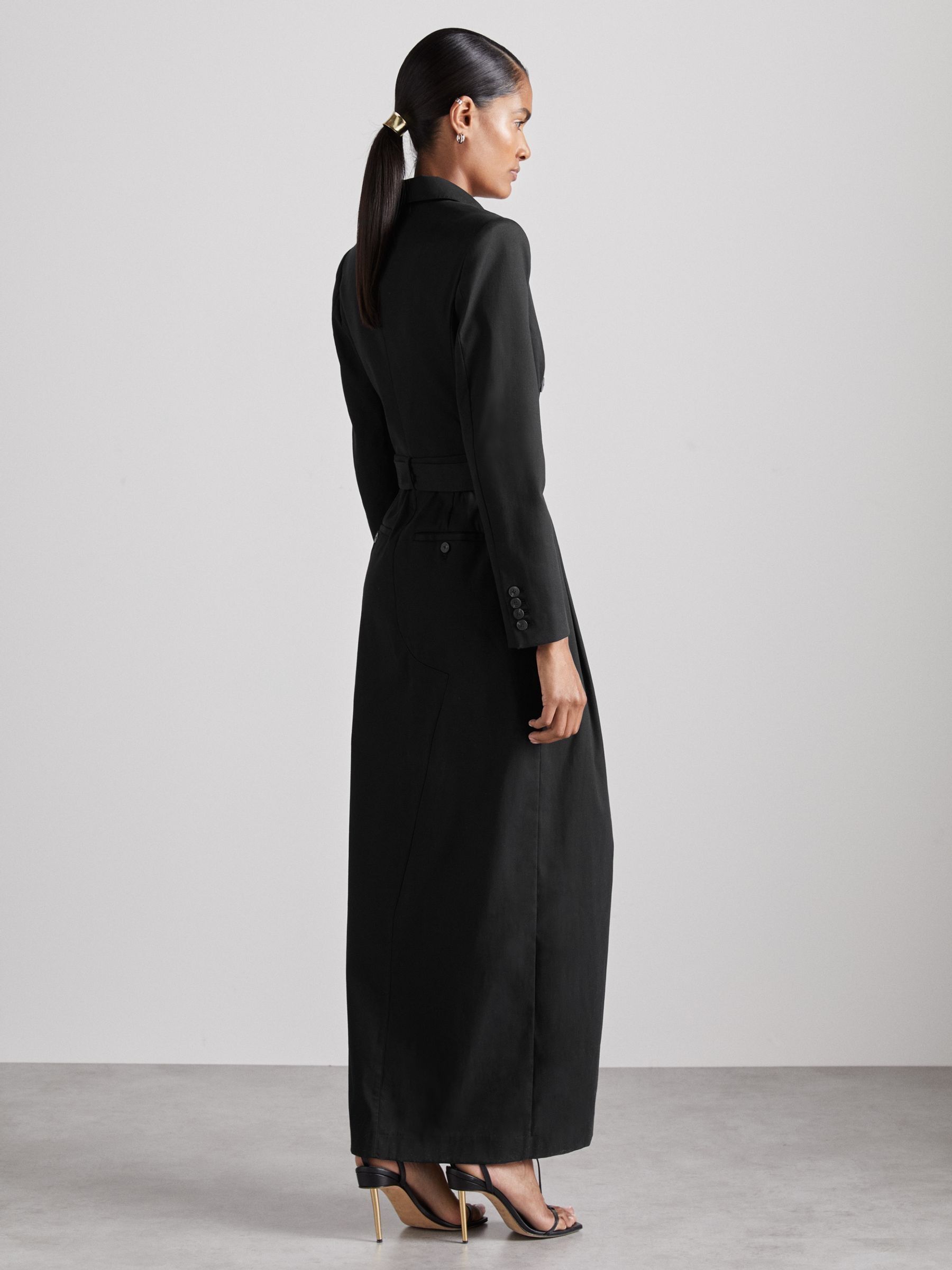 Atelier Cotton-Blend Tailored Dress in Black - Image 4 of 5