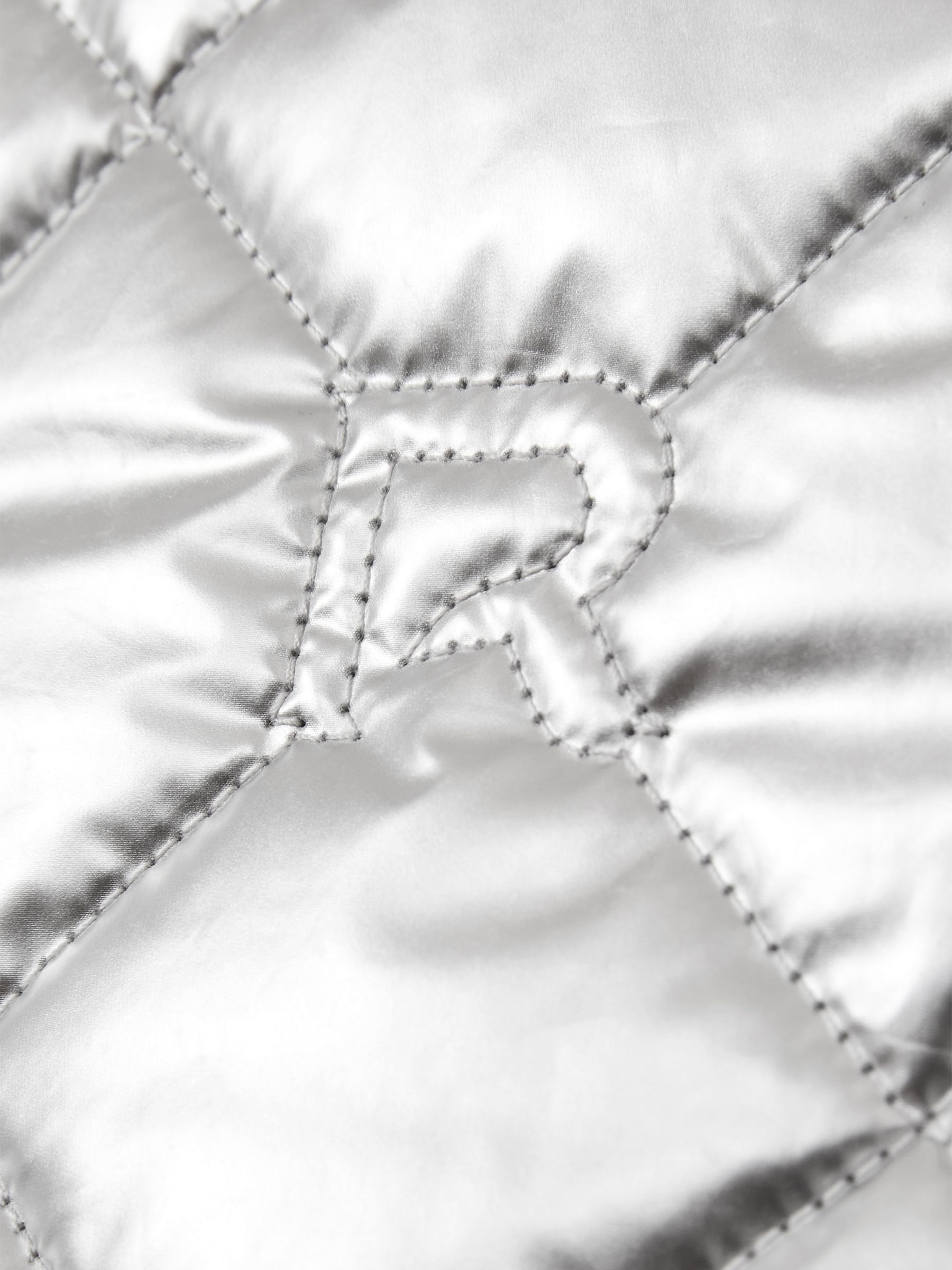 4-9 yrs Quilted Metallic Flared Dress in Silver - Image 4 of 4