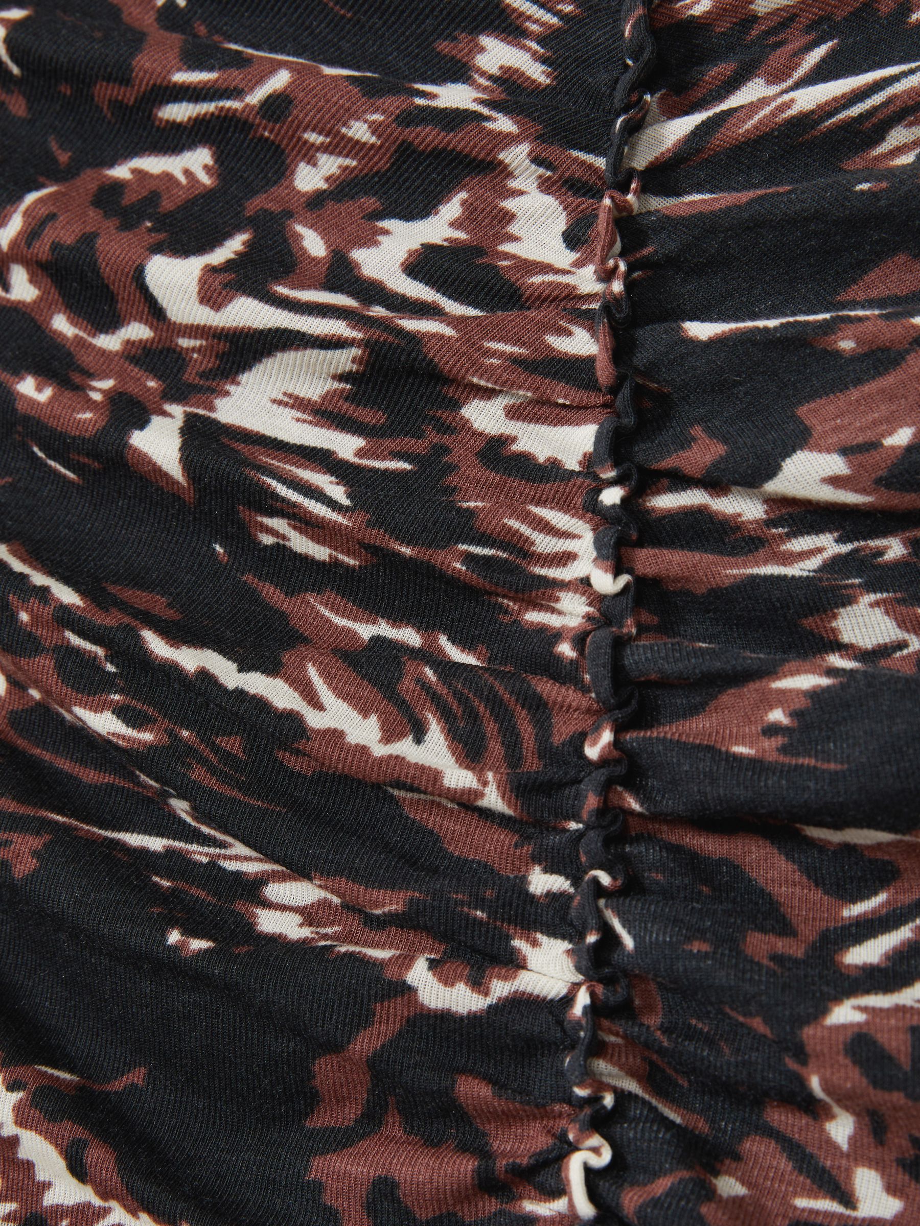 Jersey Ruched Abstract-Print Midi Dress in Black - Image 6 of 6