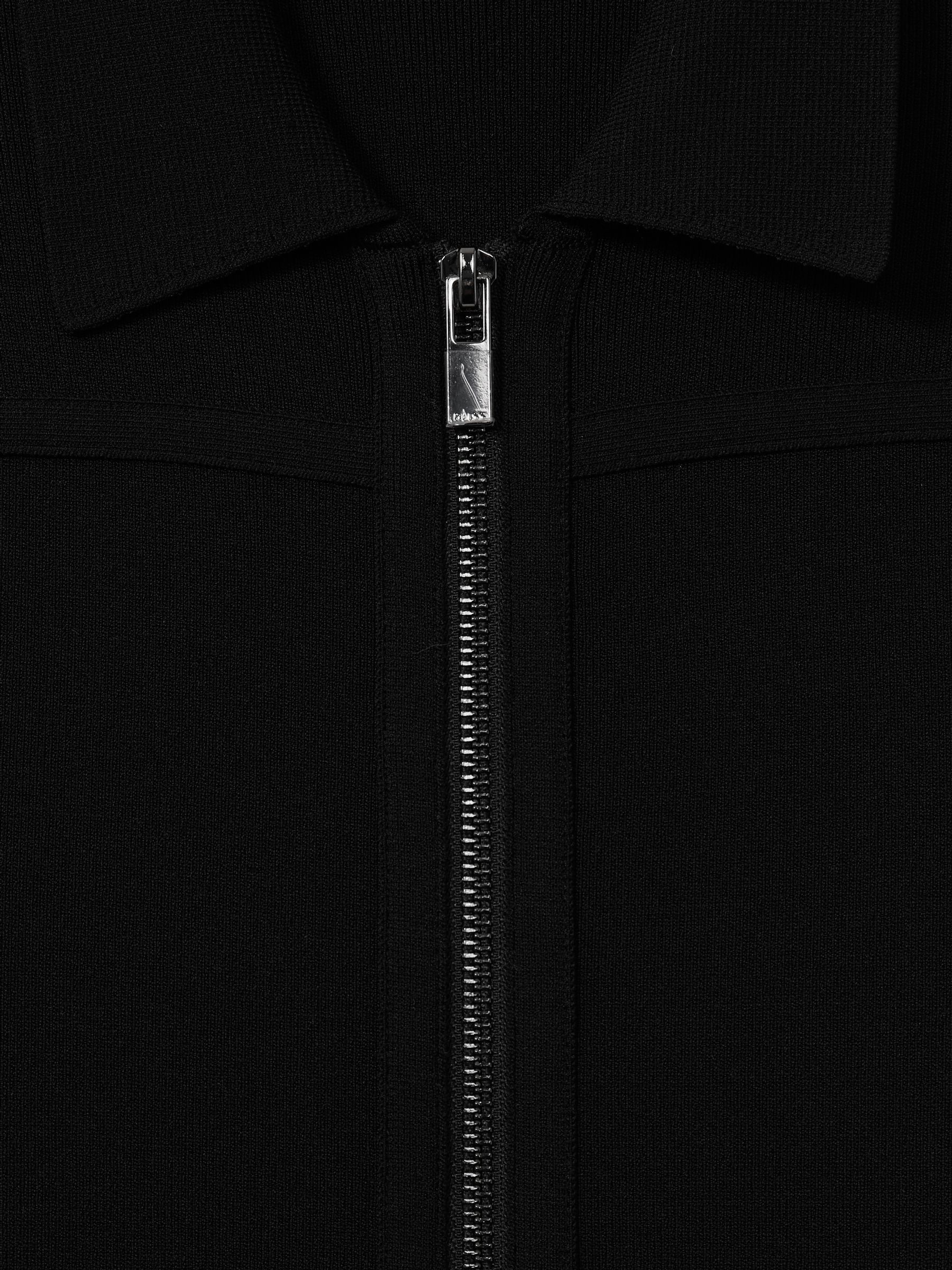 Knitted Zip-Front Mini Dress in Black - Image 6 of 6