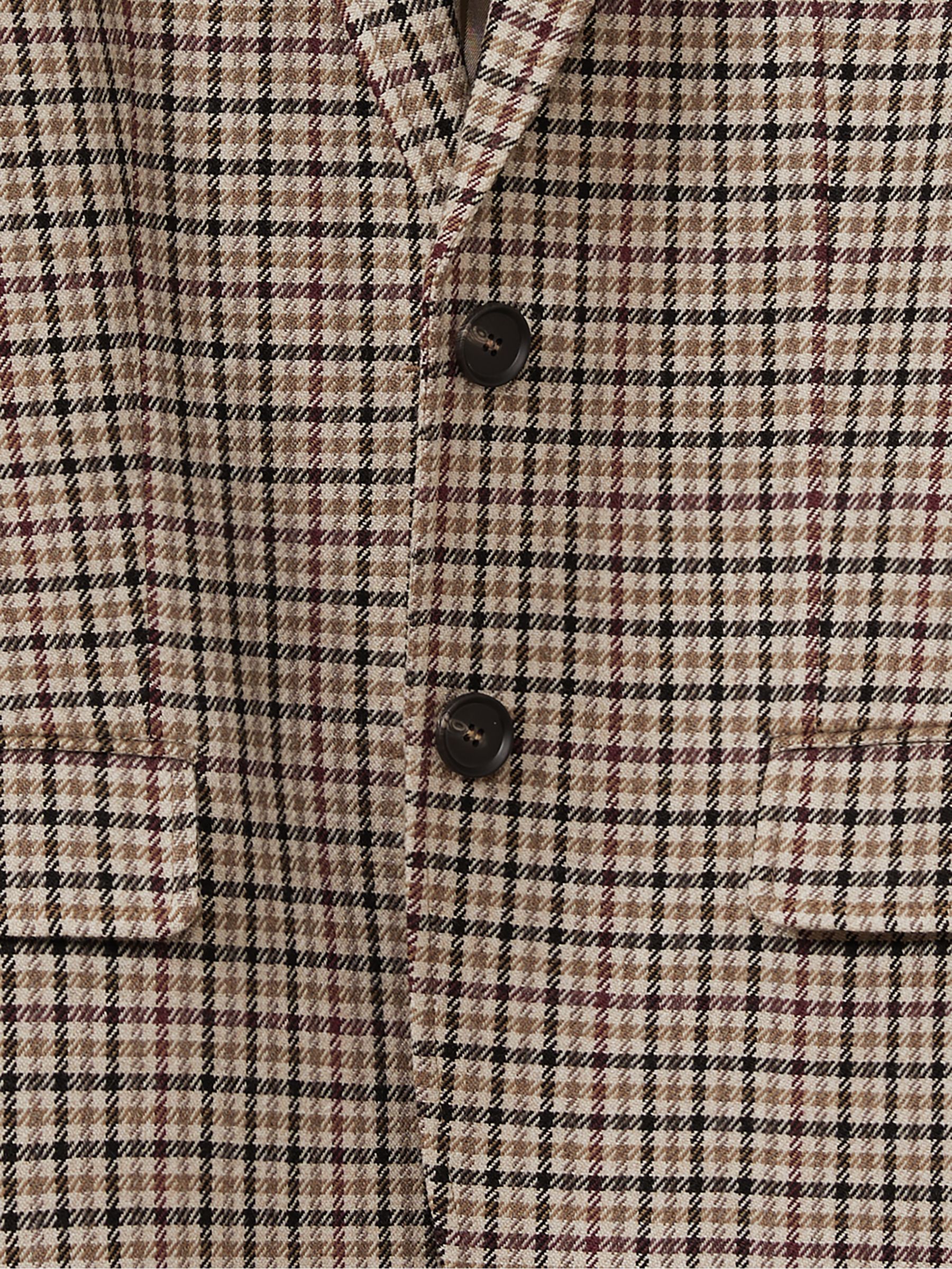 Wool Blend Checked Single Breasted Blazer in Natural Check - Image 6 of 6