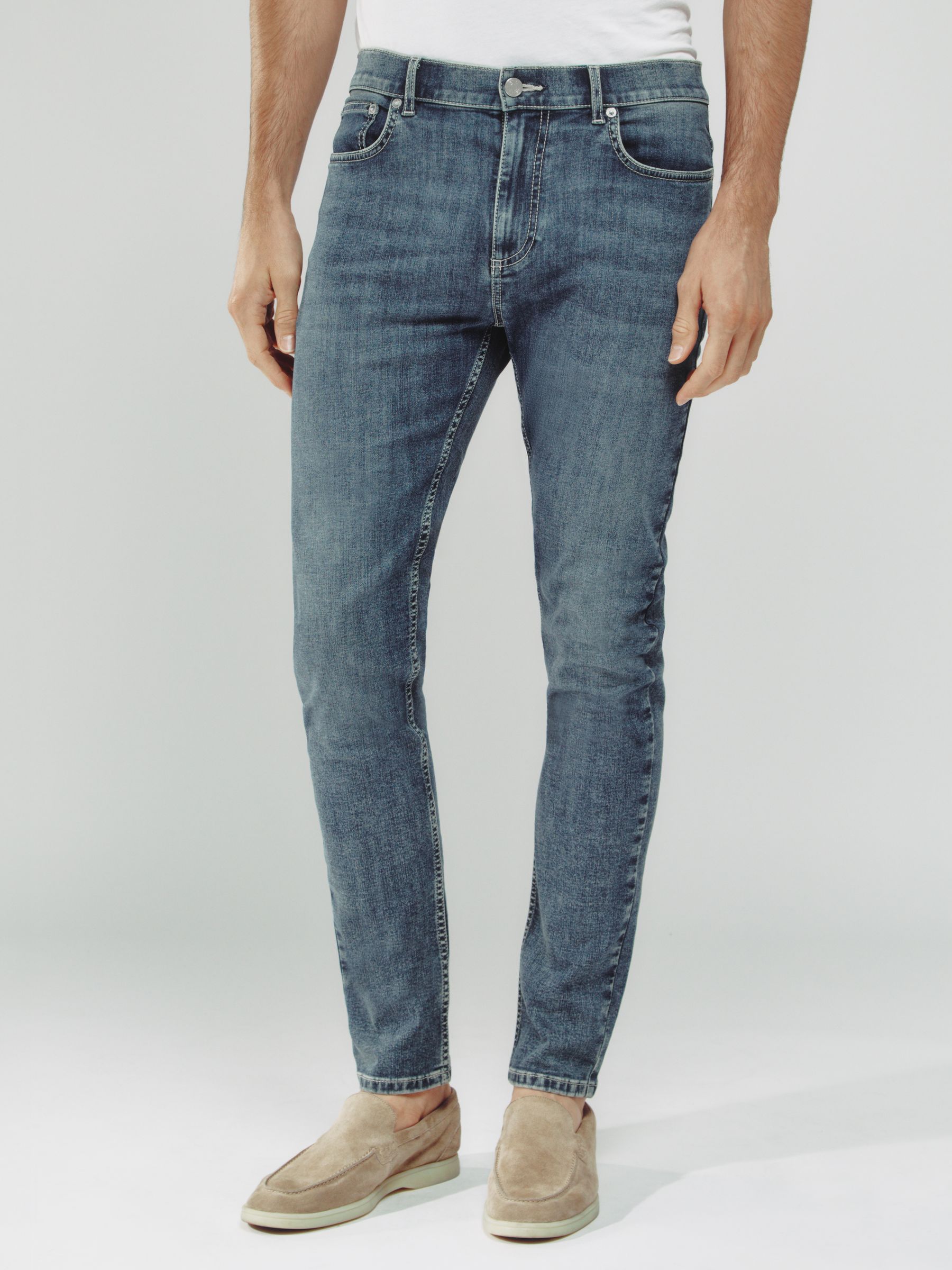 Skinny-Fit Jeans in Washed Indigo Grey Cast - image 4