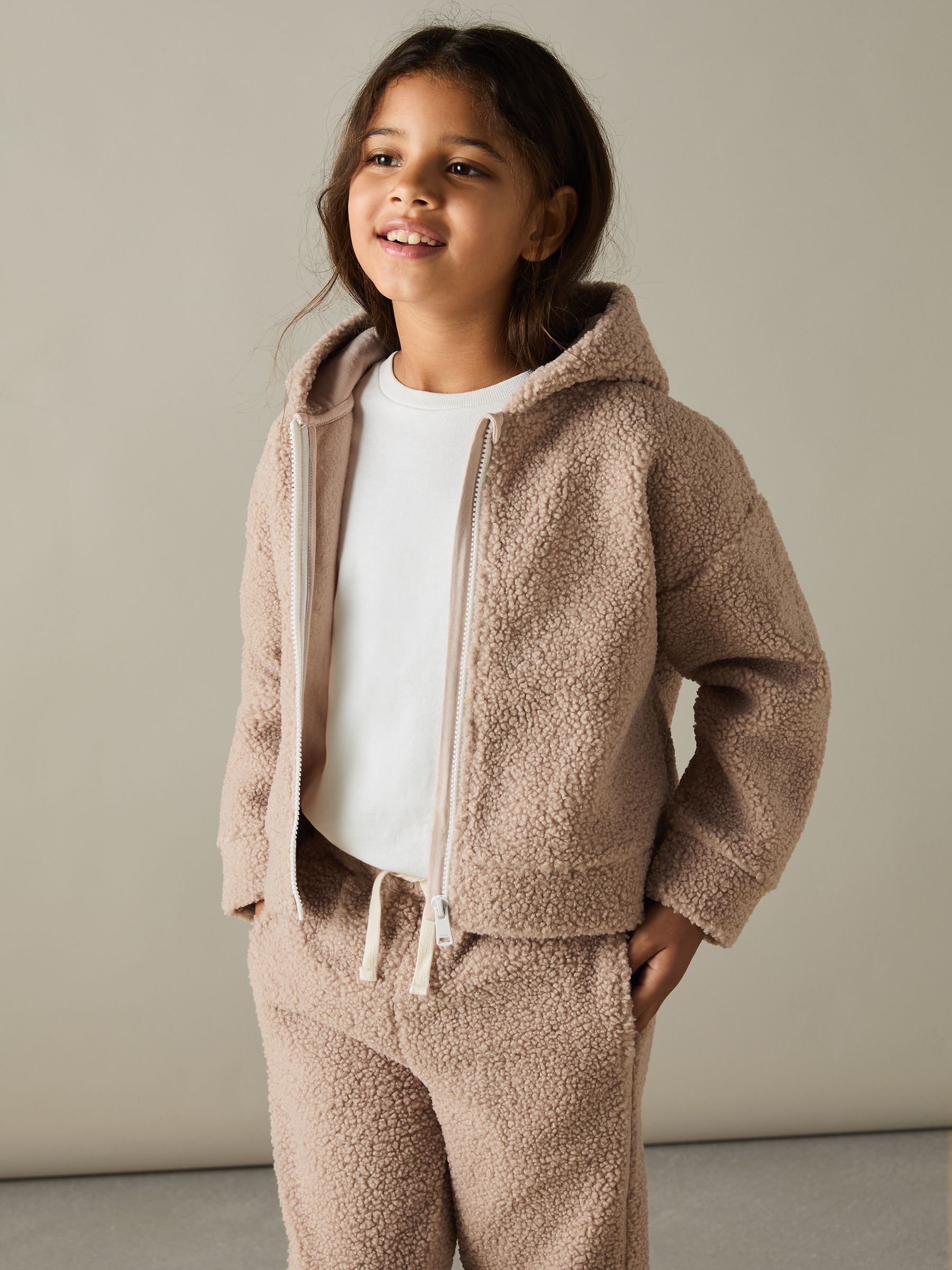 4-9 yrs Fleece Hoodie and Joggers Set in Mink - Image 3 of 5